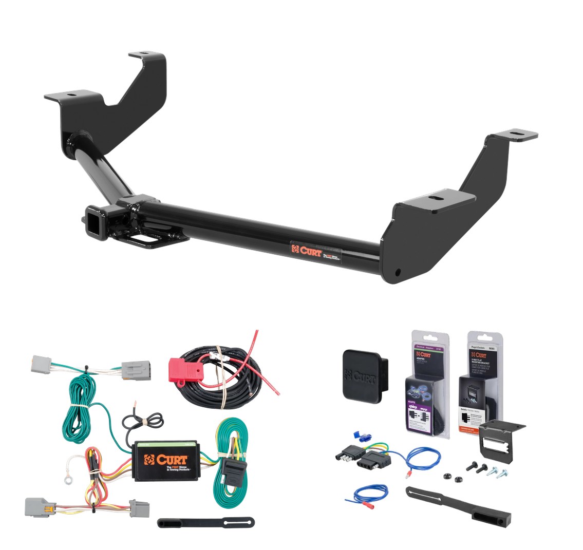 2014 - 2023 Ford Transit Connect Curt 1-1/4" Class 2 Trailer Tow Hitch + 5-Flat Wiring Kit Tow Boat/Utility Trailer with Surge Brakes 12123 thumbnail 0