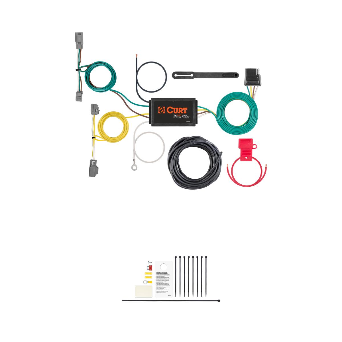 CURT Custom Wiring Harness, 4-Way Flat Output, Select Chevrolet Cruze Trailer Connector Kit thumbnail 0