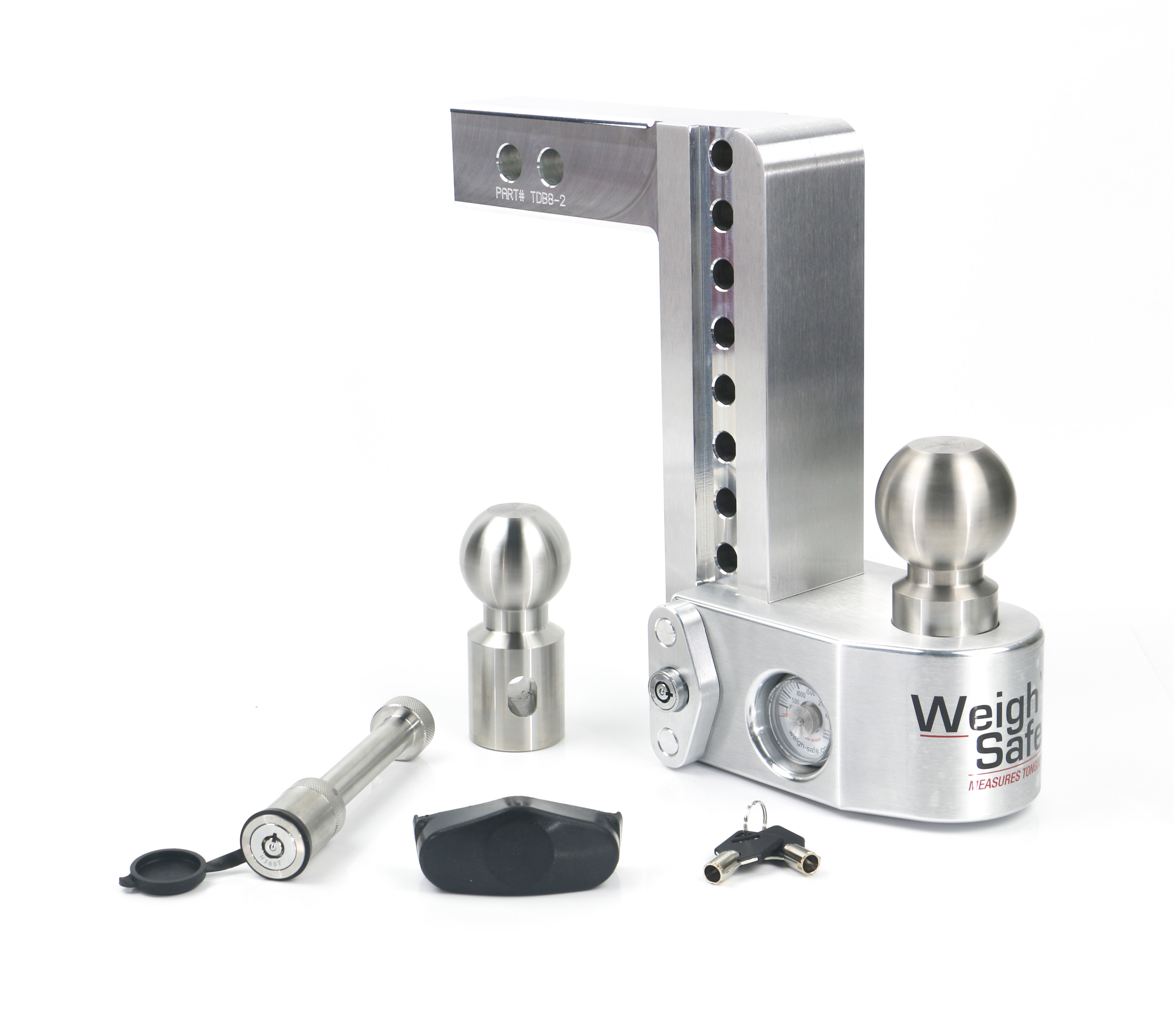 Weigh Safe Weigh Safe Adjustable Drop Hitch - 8" Drop for 2" Shank w/Hitch Lock Pin WS8-2-KA thumbnail 0
