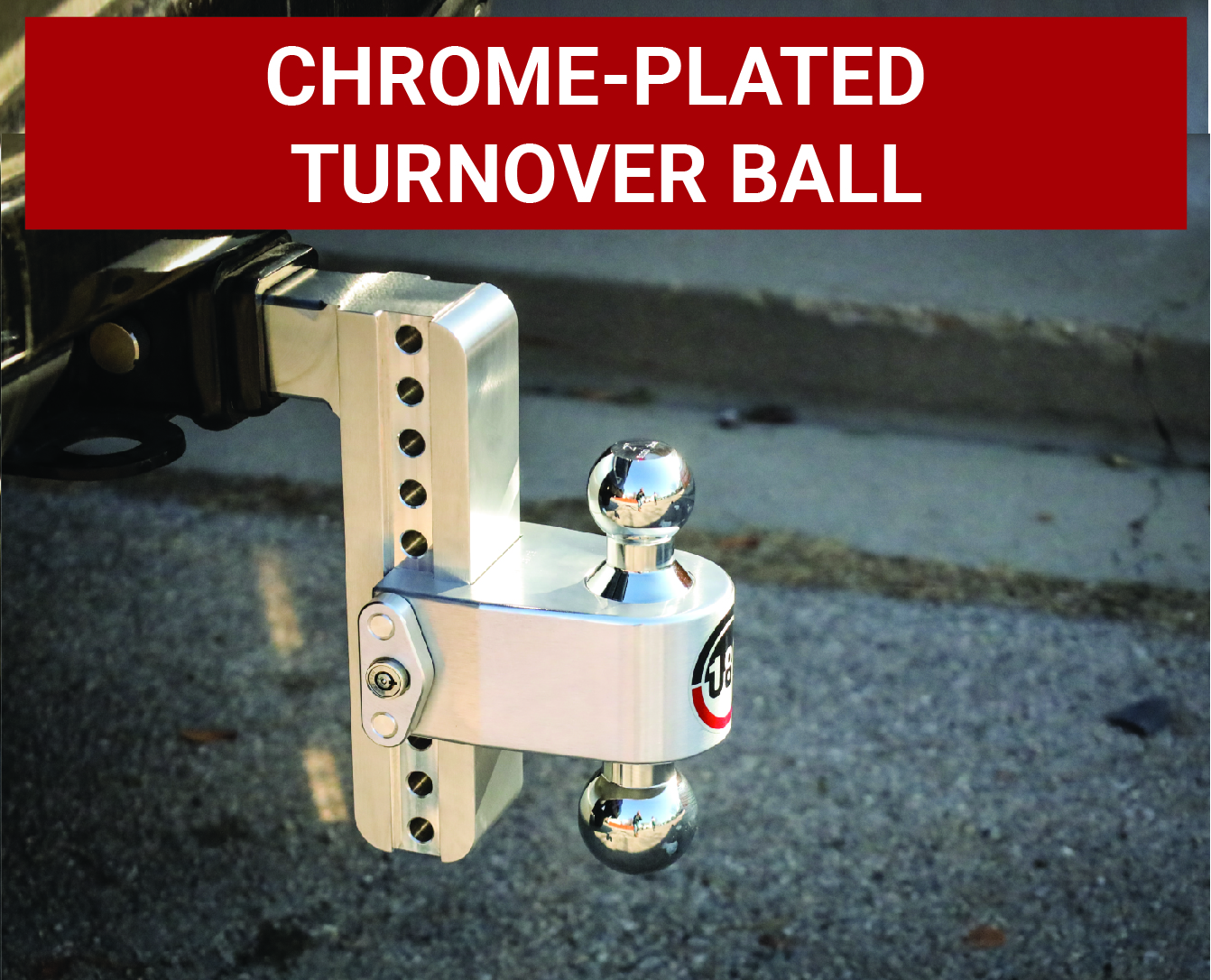 Weigh Safe 180 Hitch - Drop Hitch w/Chrome Combo Ball - 8" Drop for 3" Shank CTB8-3 thumbnail 5