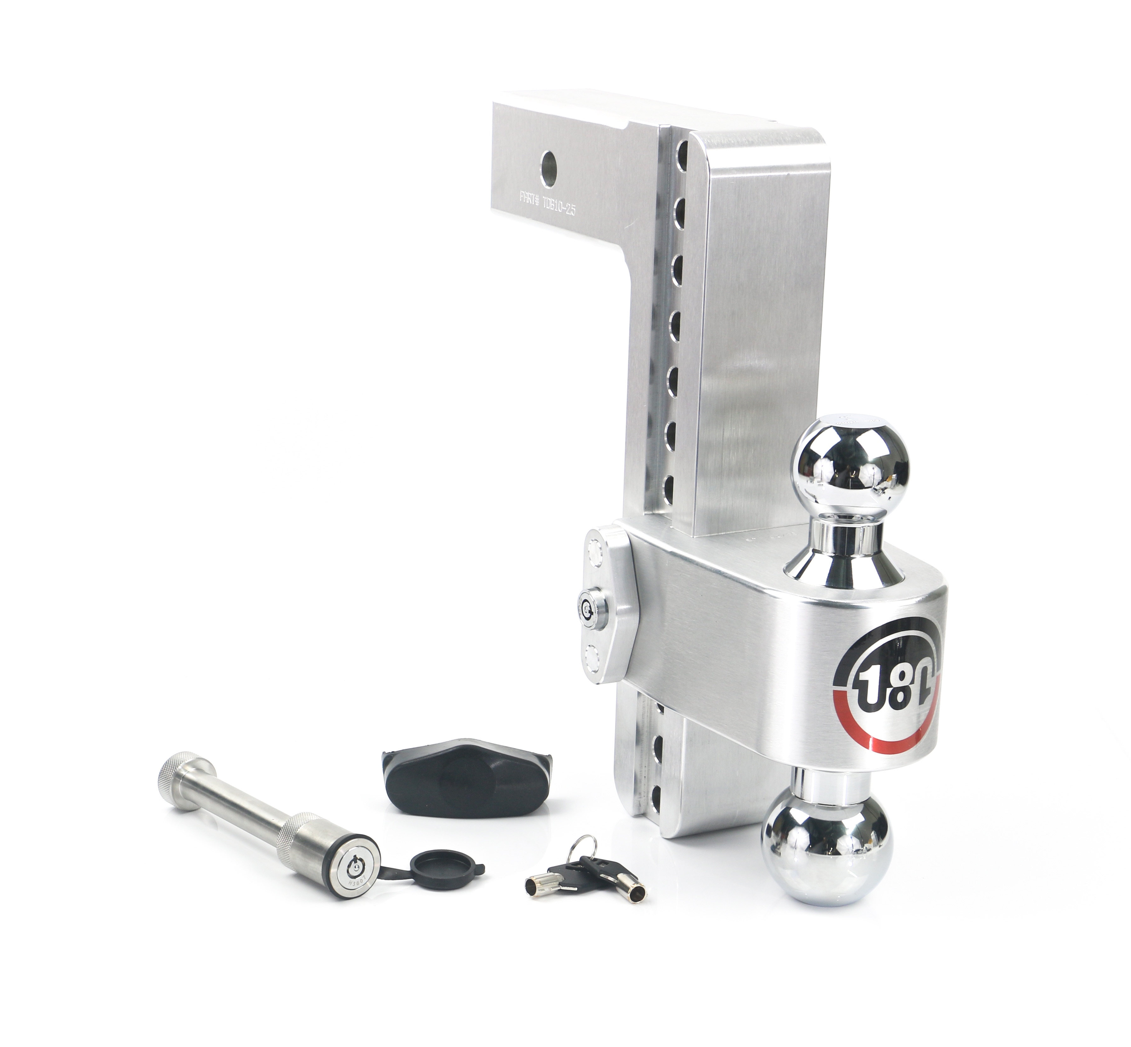 Weigh Safe 180 Hitch - Drop Hitch w/Chrome Combo Ball - 10" Drop for 2.5" Shank w/Hitch Pin CTB10-2.5-KA thumbnail 0