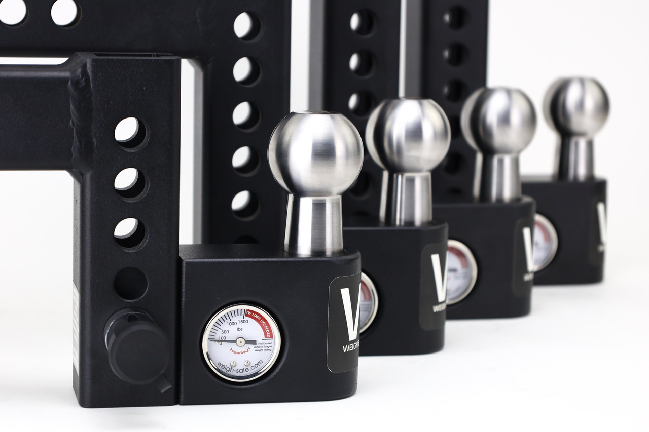 Weigh Safe Aero Hitch Adjustable Ball Mount - 8" Drop Hitch, 2" Shank w/Lock Set AWS8-2-SET thumbnail 1