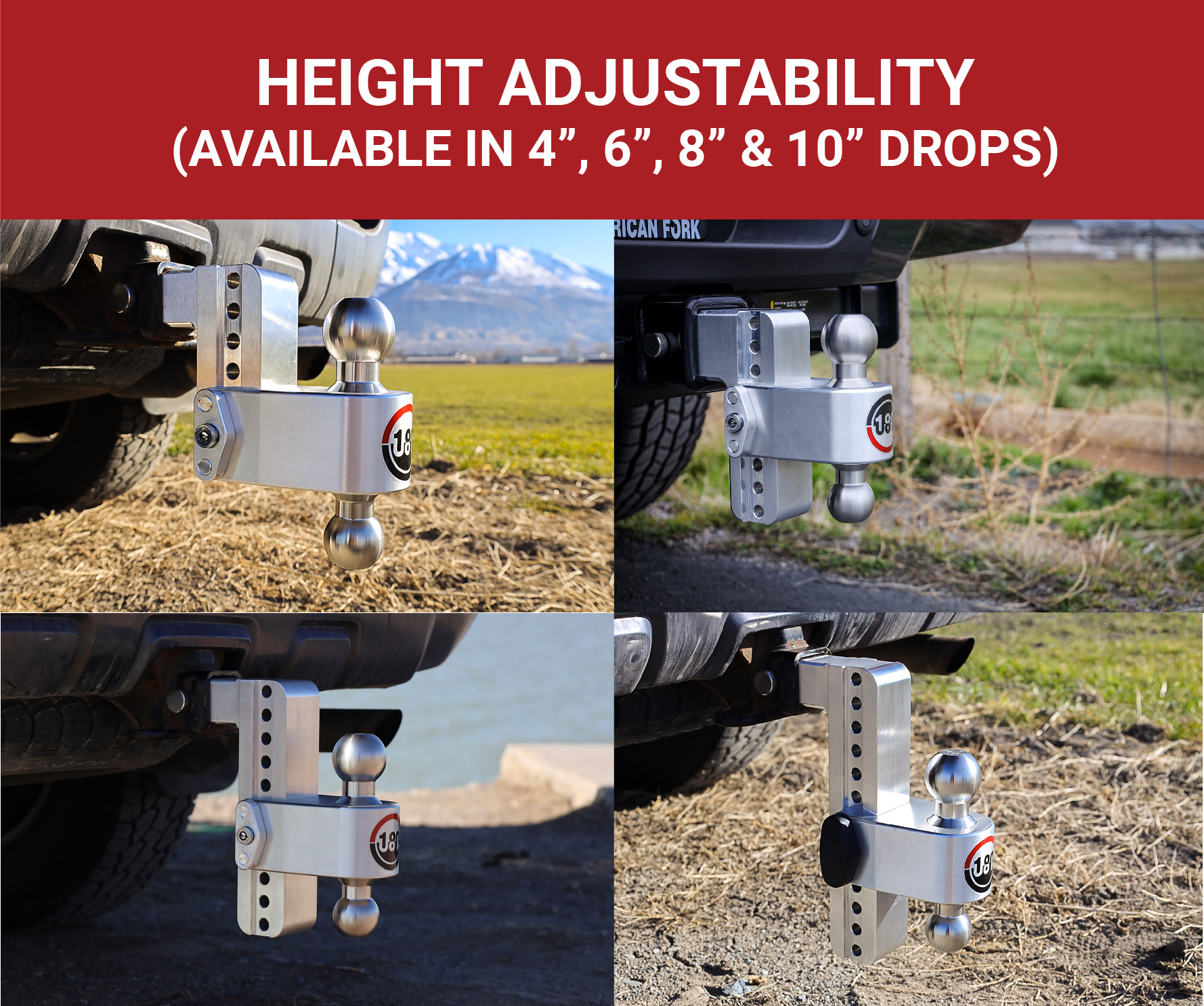 Weigh Safe 180 Hitch - Drop Hitch w/SS Combo Ball - 10" Drop for 2" Shank LTB10-2 thumbnail 1