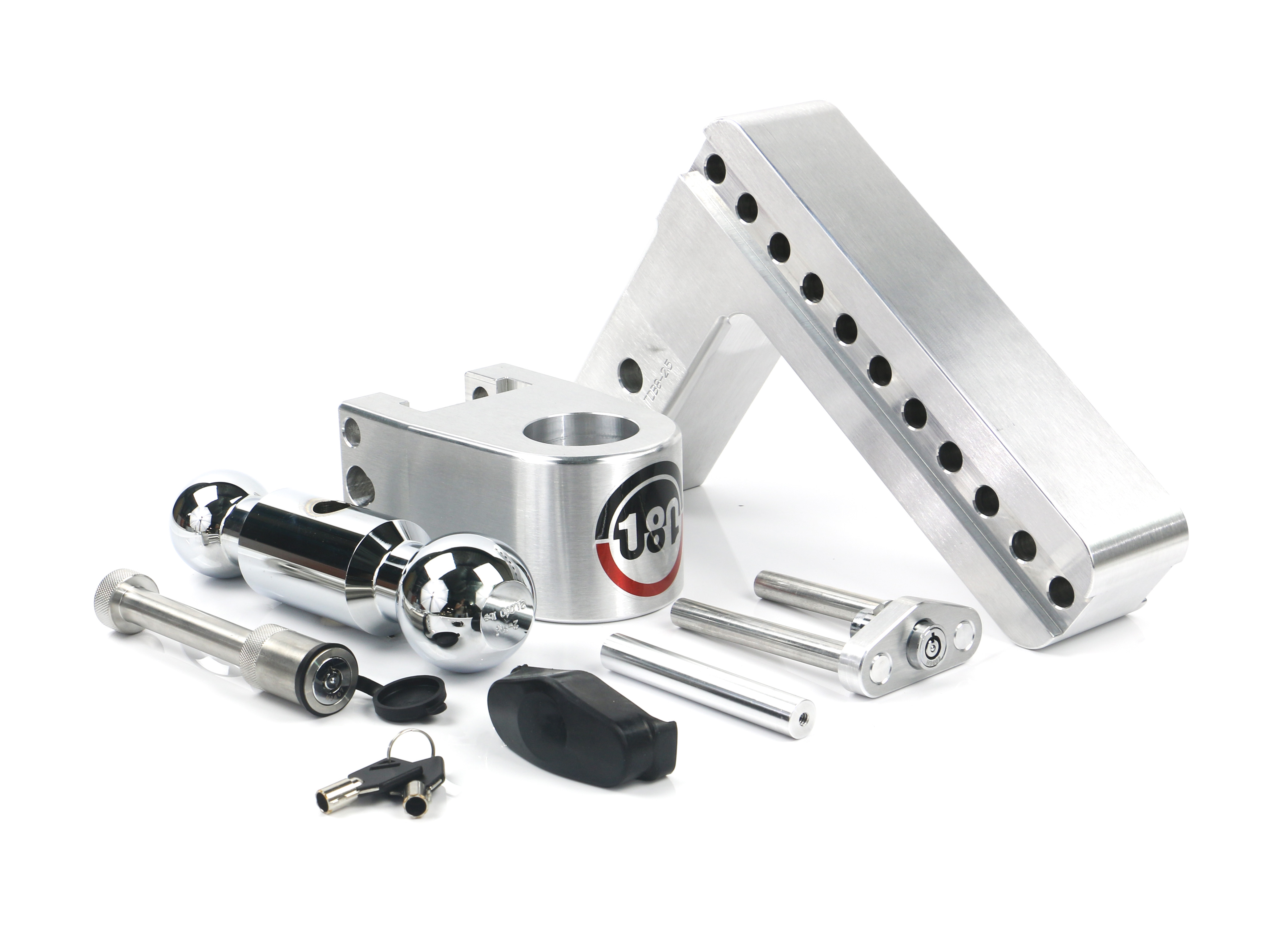 Weigh Safe 180 Hitch - Drop Hitch w/Chrome Combo Ball - 8" Drop for 2.5" Shank w/Hitch Pin CTB8-2.5-KA thumbnail 0