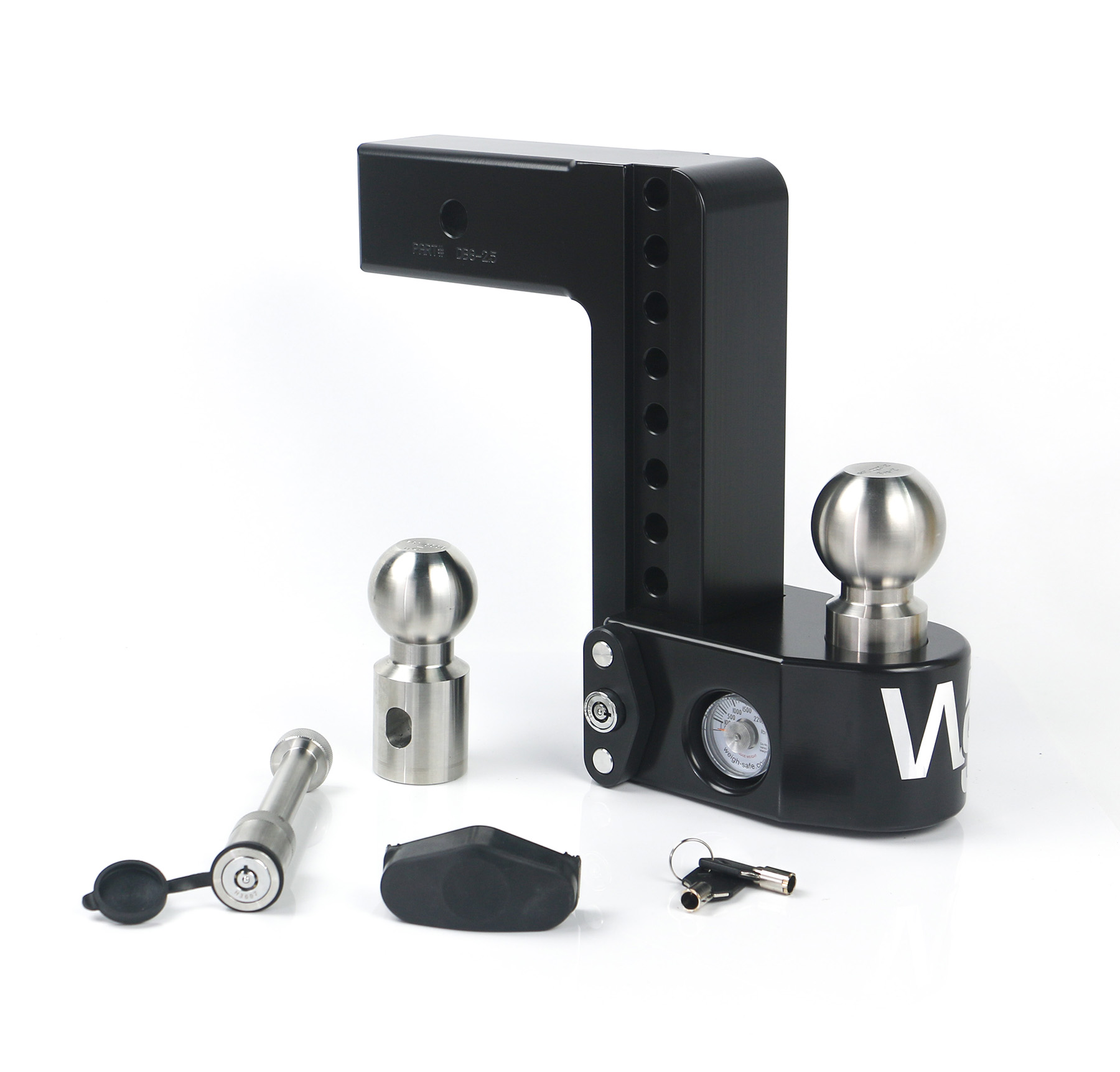 Weigh Safe Black Weigh Safe Drop Hitch - 8" Drop for 2.5" Shank w/Hitch Pin Lock WS8-2.5-KA-CER-BLA thumbnail 0