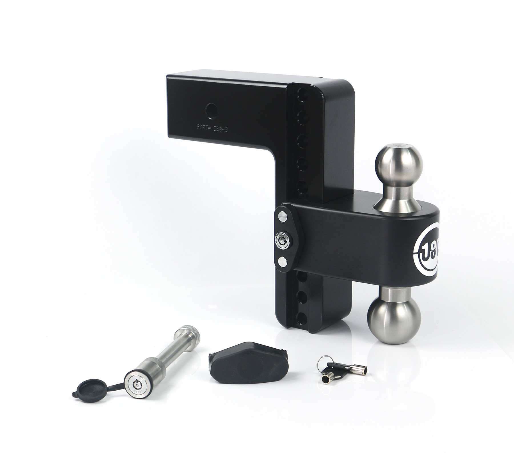 Weigh Safe Black 180 Hitch w/ SS Combo Ball 8" Drop for 3" Shank w/Hitch Pin Lock LTB8-3-KA-CER-BLA thumbnail 0