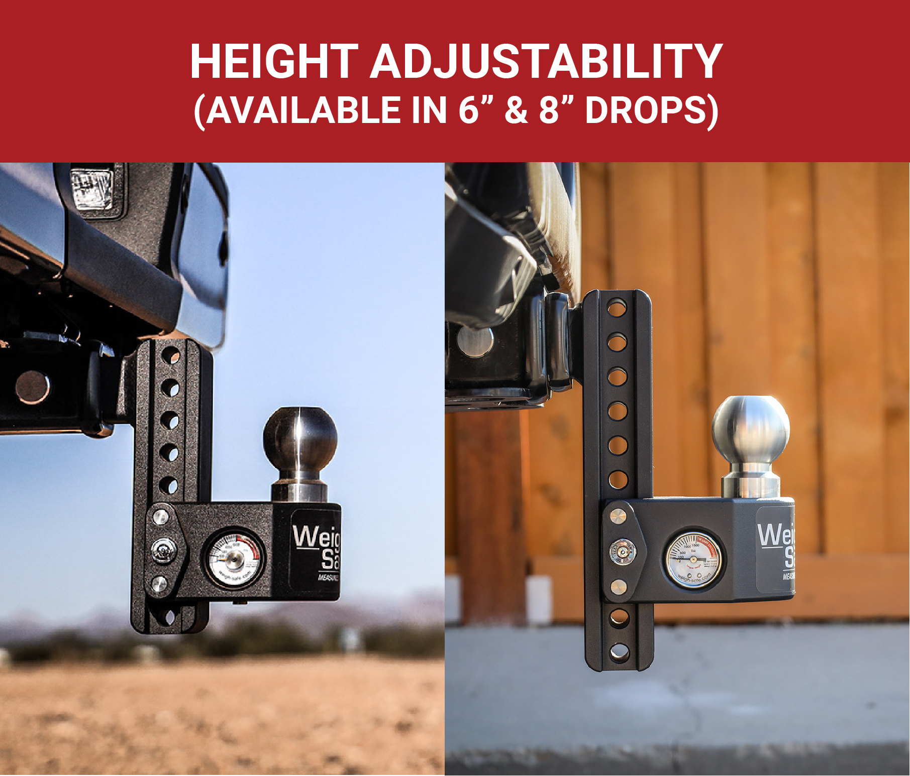 Weigh Safe Steel Weigh Safe Adjustable Drop Hitch - 6" Drop & 2.5" Shank SWS6-2.5 thumbnail 1