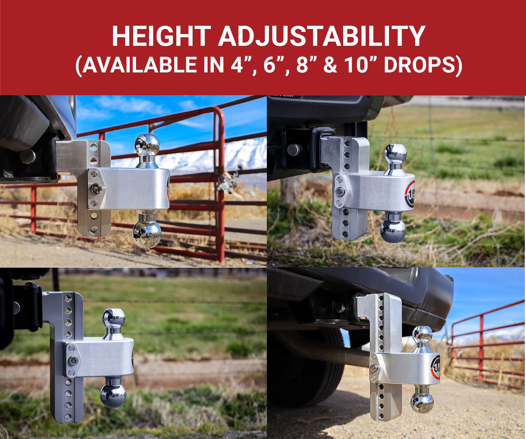Weigh Safe 180 Hitch - Drop Hitch w/Chrome Steel Combo Ball - 10" Drop for 2.5" Shank CTB10-2.5 thumbnail 1