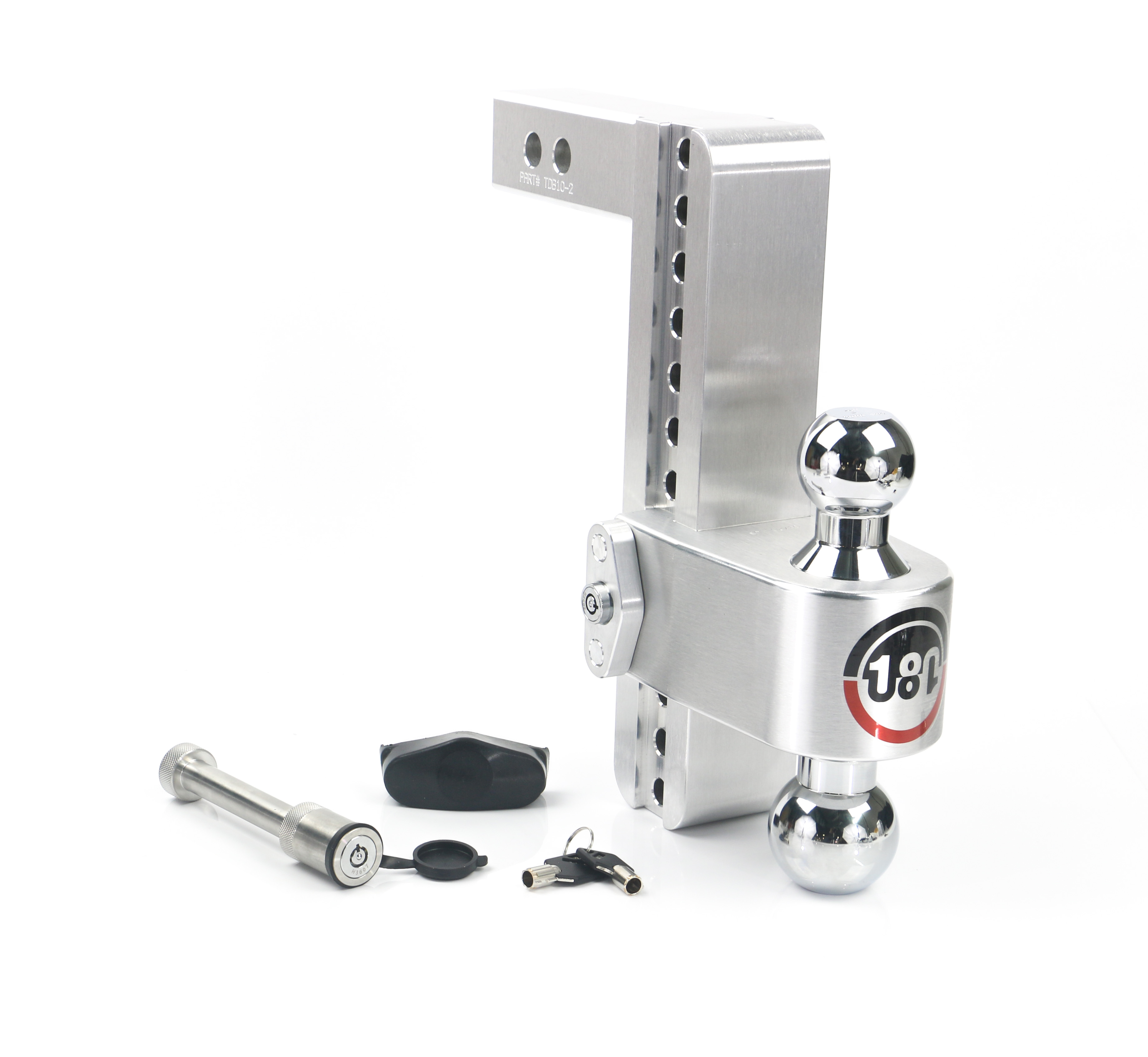 Weigh Safe 180 Hitch - Drop Hitch w/Chrome Combo Ball - 10" Drop for 2" Shank w/Hitch Pin CTB10-2-KA thumbnail 0