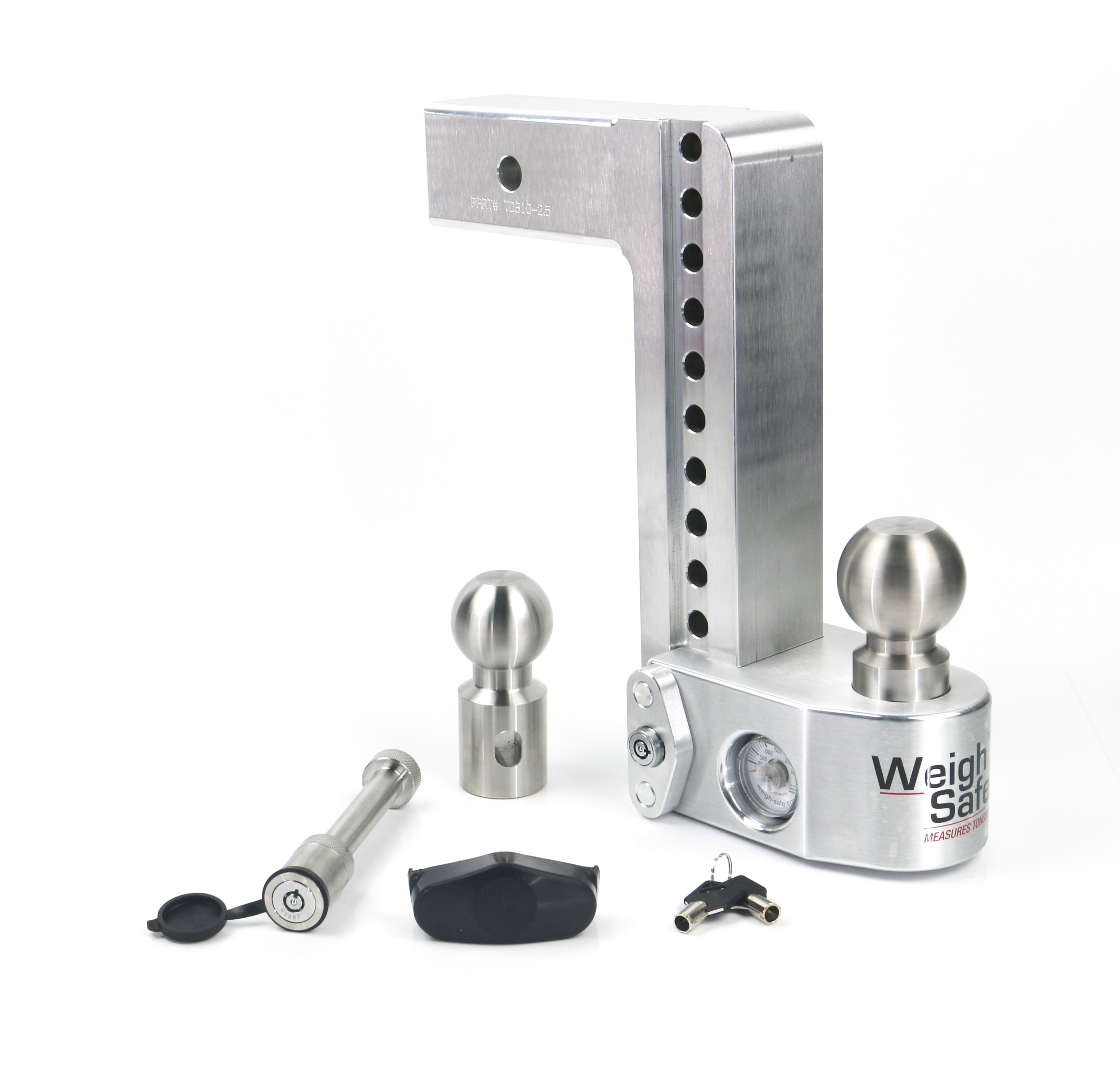 Weigh Safe Weigh Safe Adjustable Drop Hitch - 10" Drop for 2.5" Shank w/Hitch Lock Pin WS10-2.5-KA thumbnail 0
