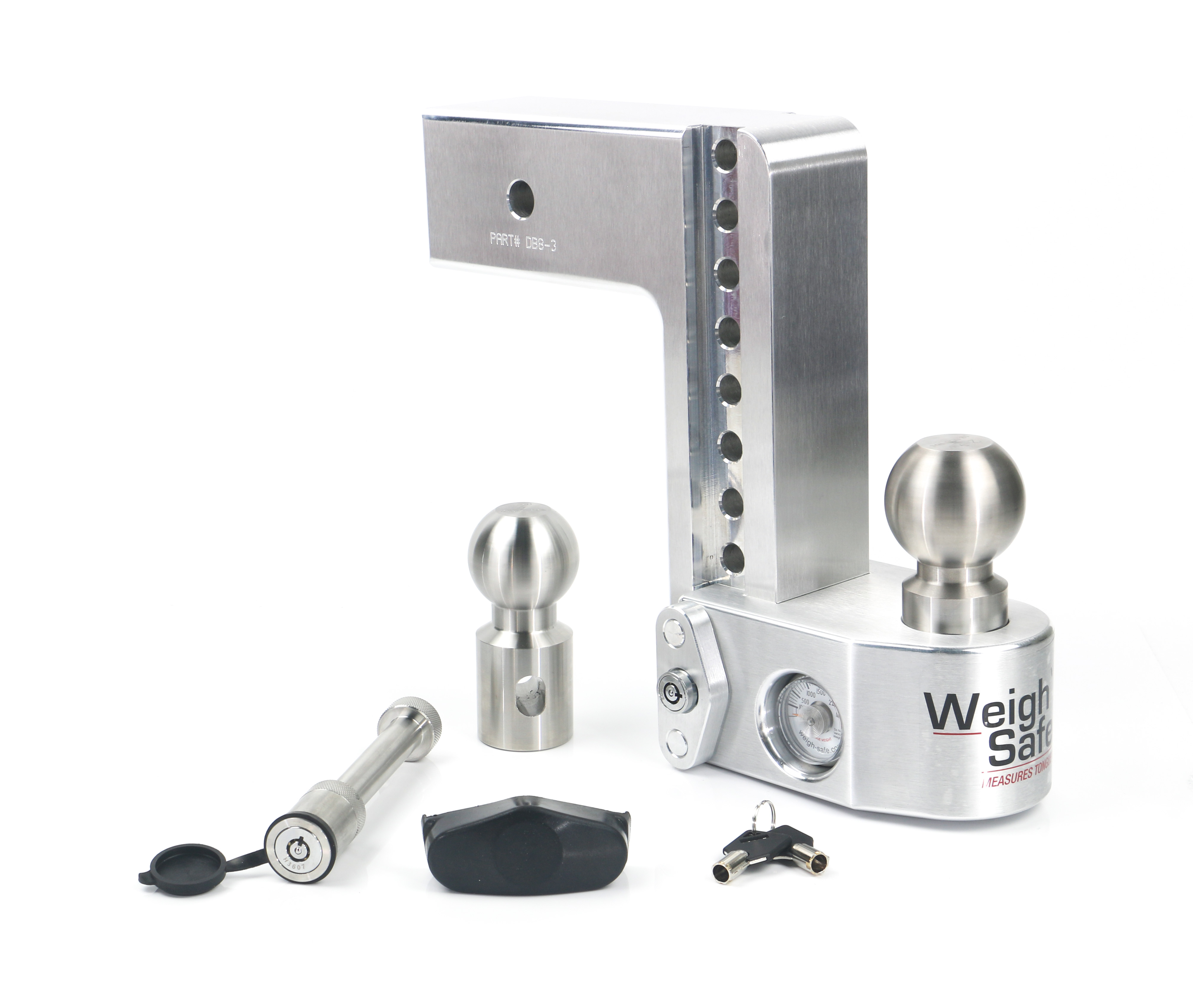 Weigh Safe Weigh Safe Adjustable Drop Hitch - 8" Drop for 3" Shank w/Hitch Lock Pin WS8-3-KA thumbnail 0