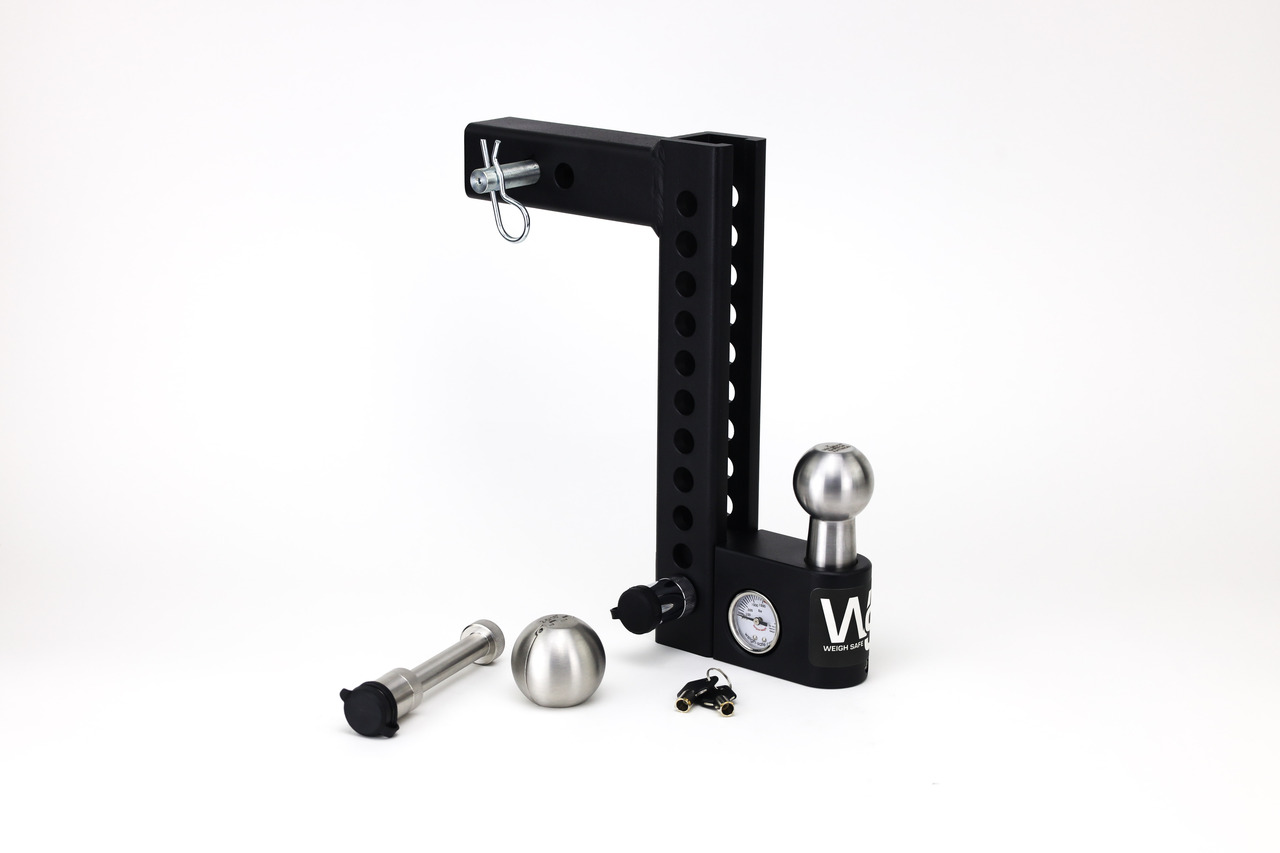 Weigh Safe Aero Hitch Adjustable Ball Mount - 10" Drop Hitch, 2" Shank w/Hitch Pin Lock AWS10-2-KA thumbnail 4