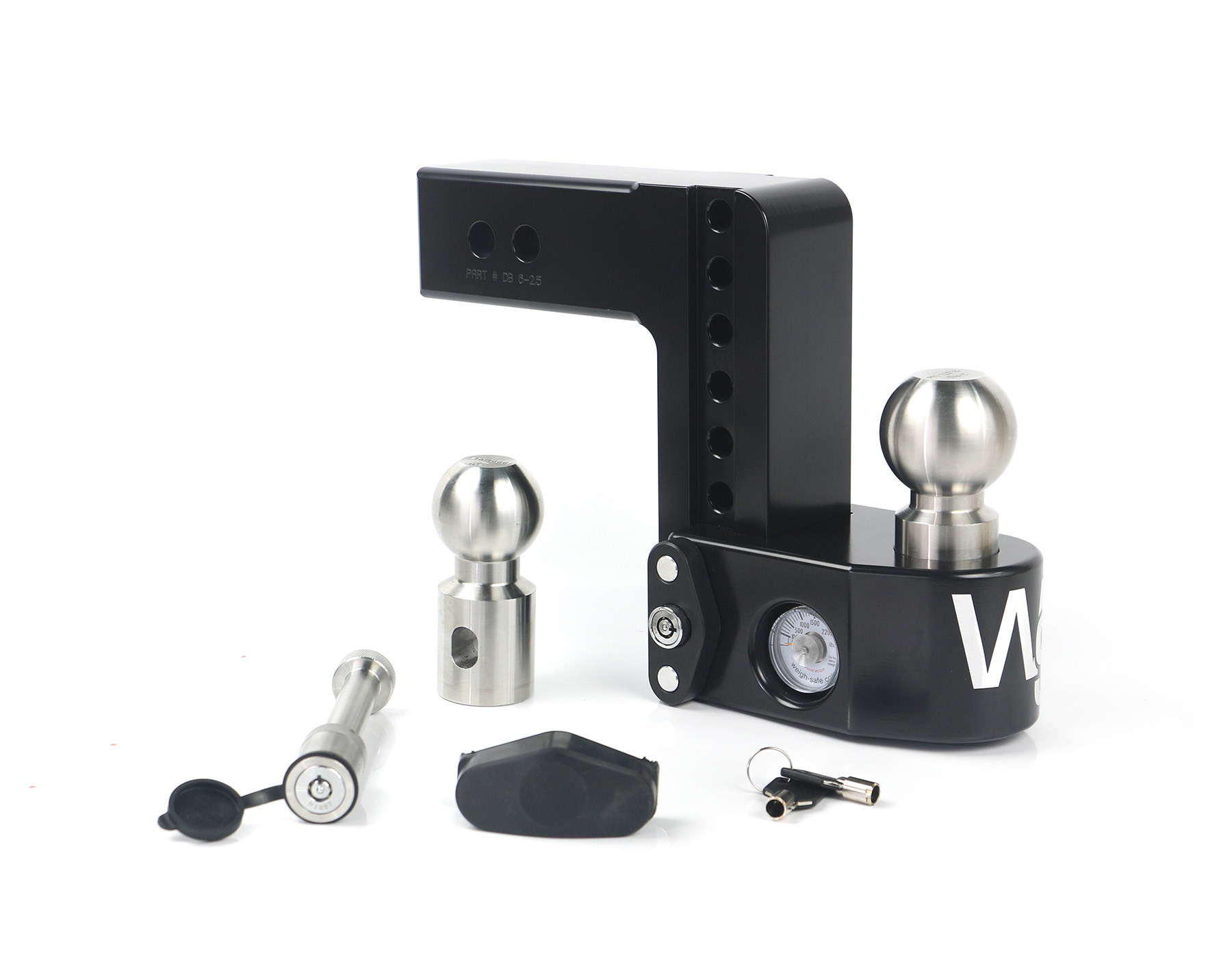 Weigh Safe Black Weigh Safe Drop Hitch - 6" Drop for 2.5" Shank w/Hitch Pin Lock WS6-2.5-KA-CER-BLA thumbnail 0