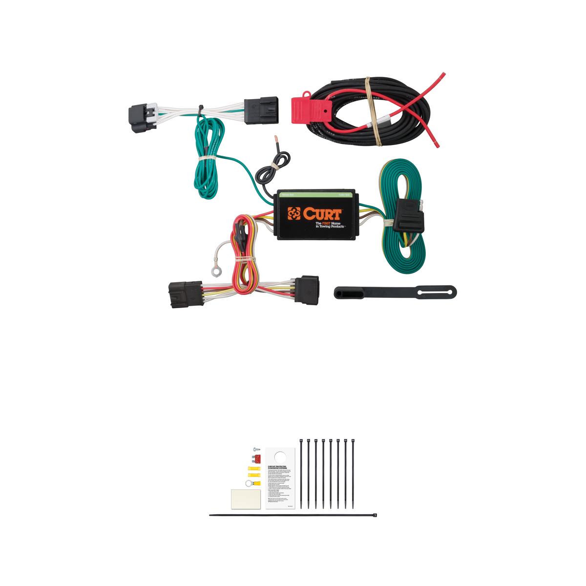 CURT Custom Wiring Harness, 4-Way Flat Output, Select Buick Encore Trailer Connector Kit thumbnail 0