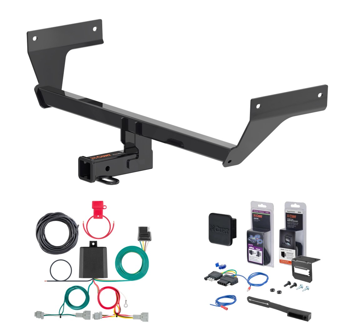 2021 - 2026 Nissan Rogue Curt 2" Class 3 Trailer Tow Hitch + 5-Flat Wiring Kit Tow Boat/Utility Trailer with Surge Brakes 13471 thumbnail 0