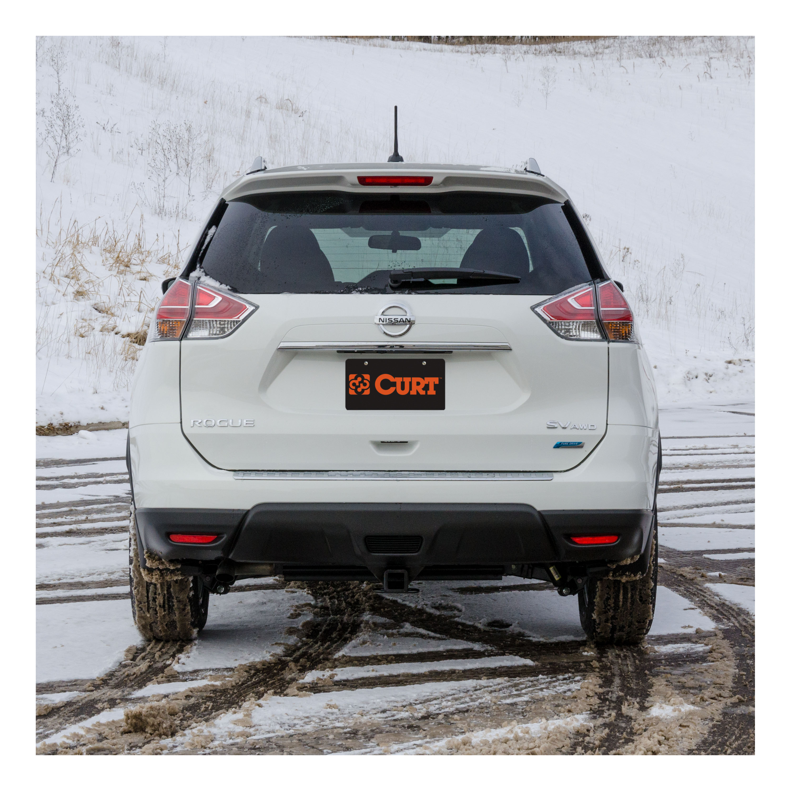 2008 - 2020 Nissan Rogue Excluding Krom Curt 2" Class 3 Trailer Tow Hitch + 5-Flat Wiring Kit Tow Boat/Utility Trailer with Surge Brakes 13204 thumbnail 8