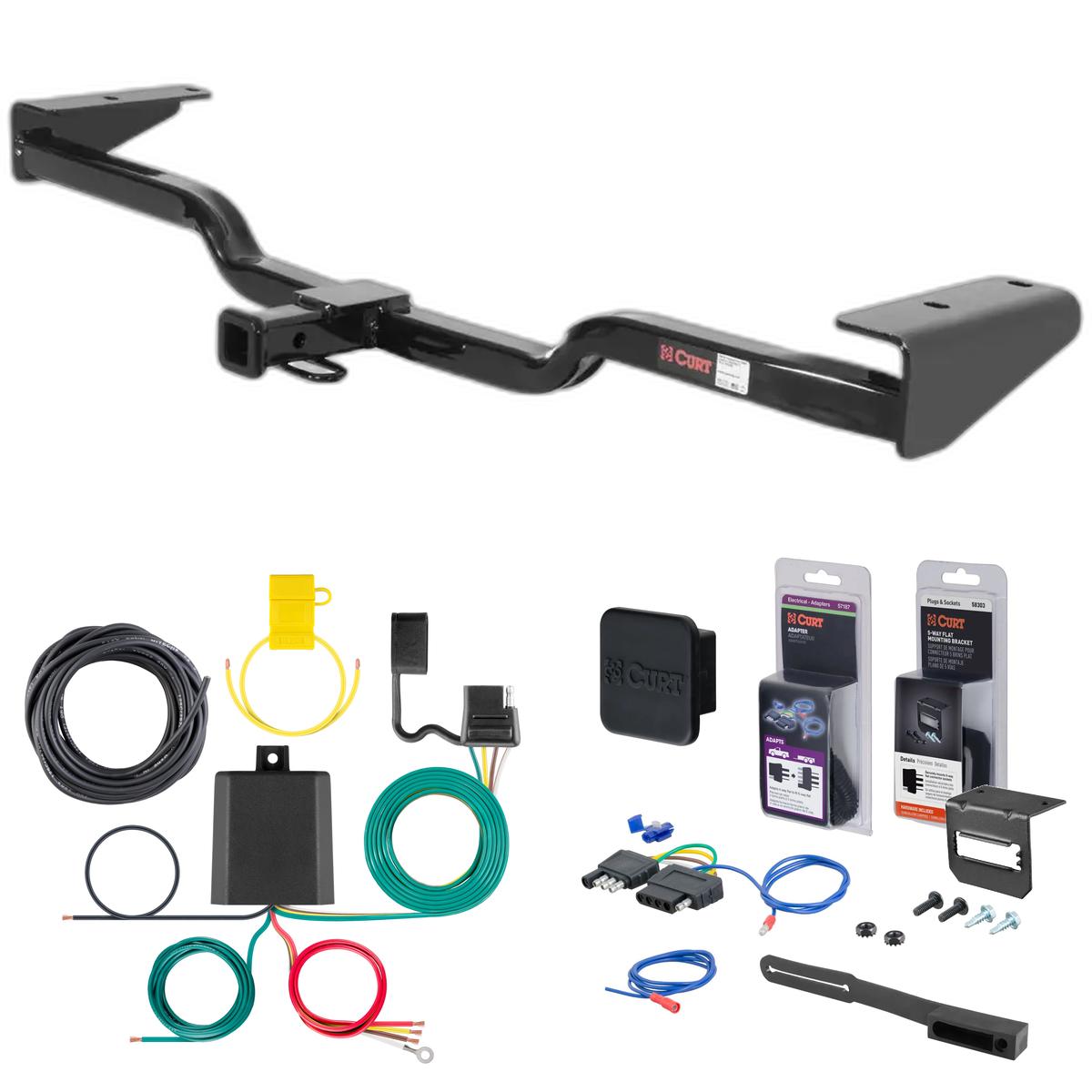 95 - 96 Nissan Sentra Sedan Curt 1-1/4" Class 1 Trailer Tow Hitch + 5-Flat Wiring Kit Tow Boat/Utility Trailer with Surge Brakes 11259 thumbnail 0