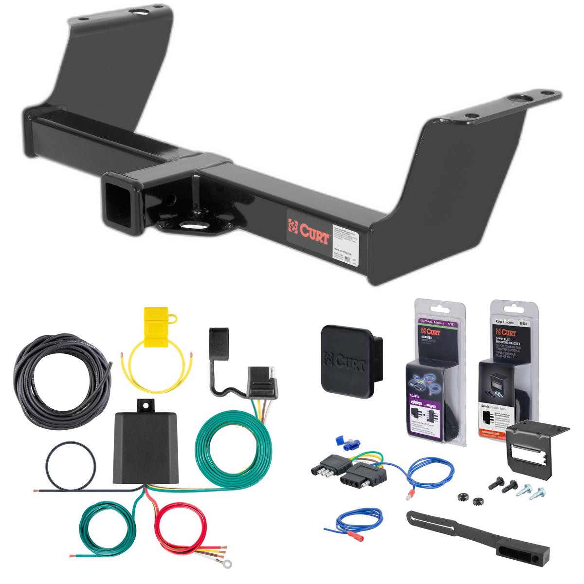 2009 Mazda B2300 01 - 05 models are no drill Curt 2" Class 3 Trailer Tow Hitch + 5-Flat Wiring Kit Tow Boat/Utility Trailer with Surge Brakes 13019 thumbnail 0