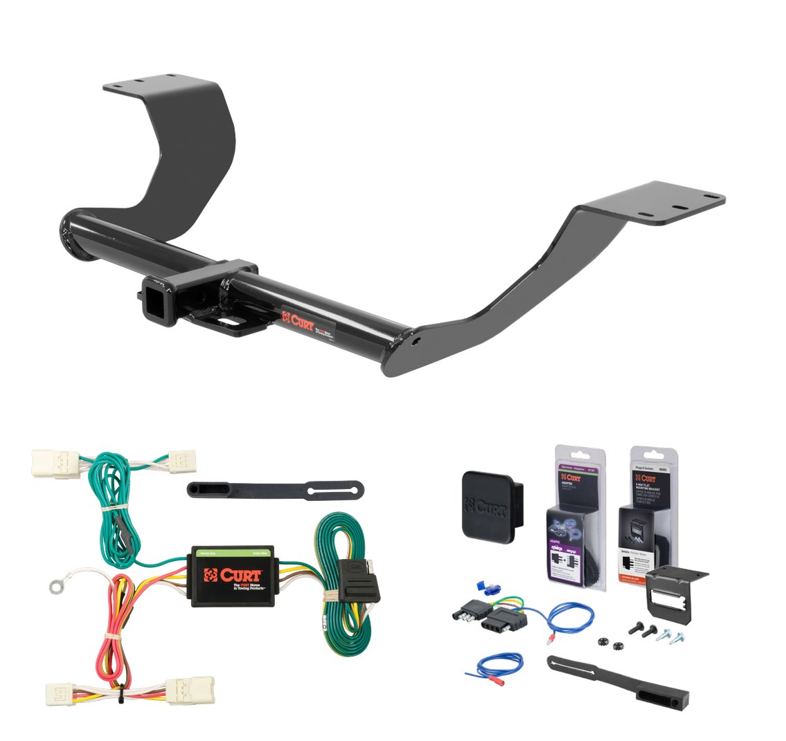 2017 - 2024 Mitsubishi Mirage G4 Curt 1-1/4" Class 1 Trailer Tow Hitch + 5-Flat Wiring Kit Tow Boat/Utility Trailer with Surge Brakes 11449 thumbnail 0