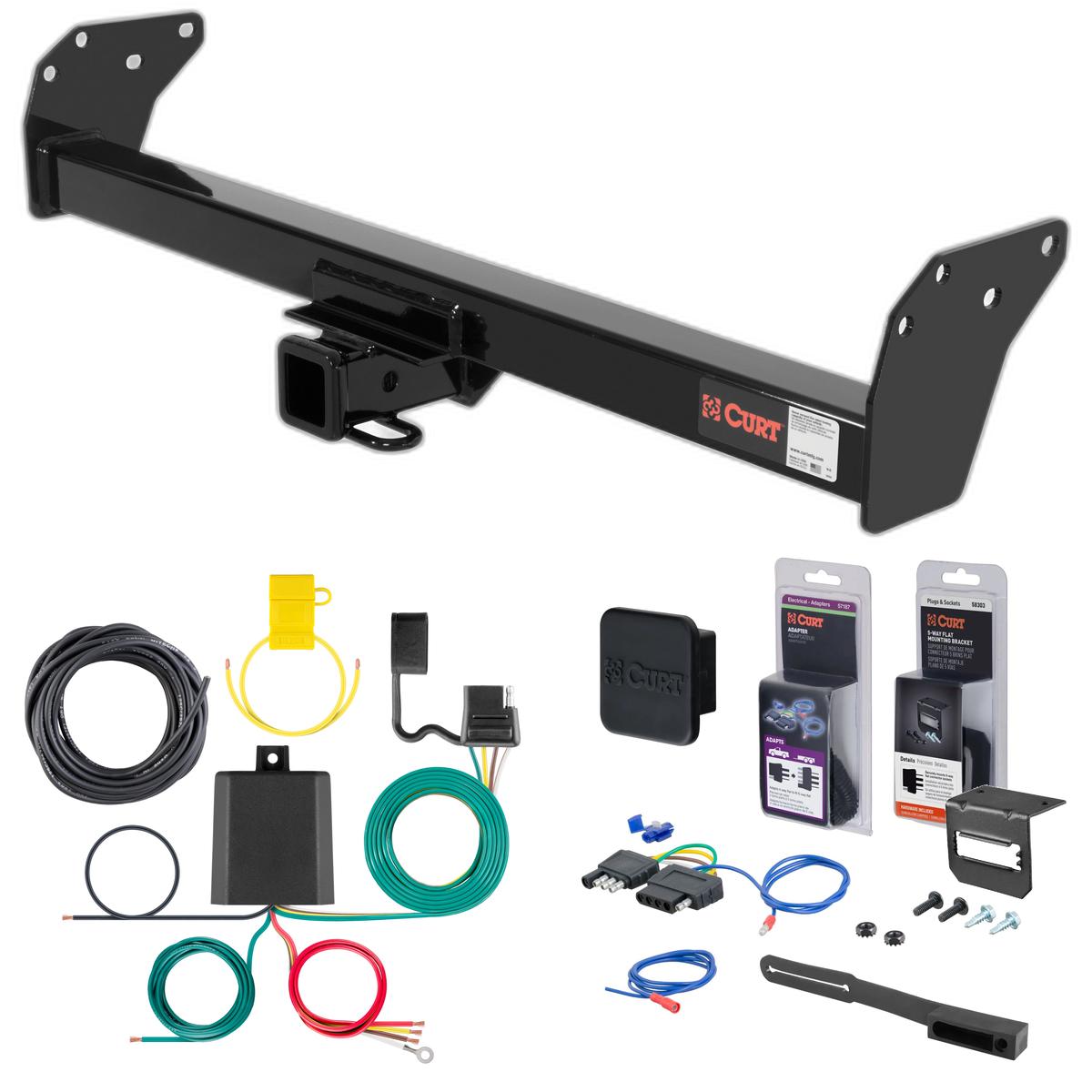 91 - 94 Oldsmobile Bravada Curt 2" Class 3 Trailer Tow Hitch + 5-Flat Wiring Kit Tow Boat/Utility Trailer with Surge Brakes 13083 thumbnail 0