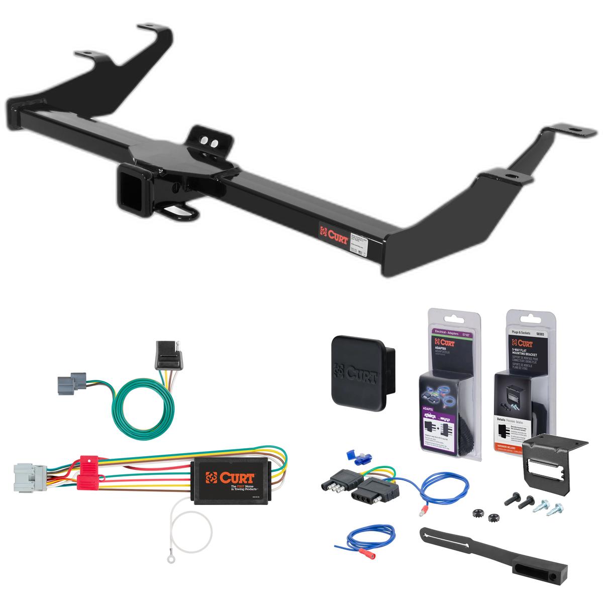 07 - 11 Honda Element Excluding SC Curt 2" Class 3 Trailer Tow Hitch + 5-Flat Wiring Kit Tow Boat/Utility Trailer with Surge Brakes 13574 thumbnail 0