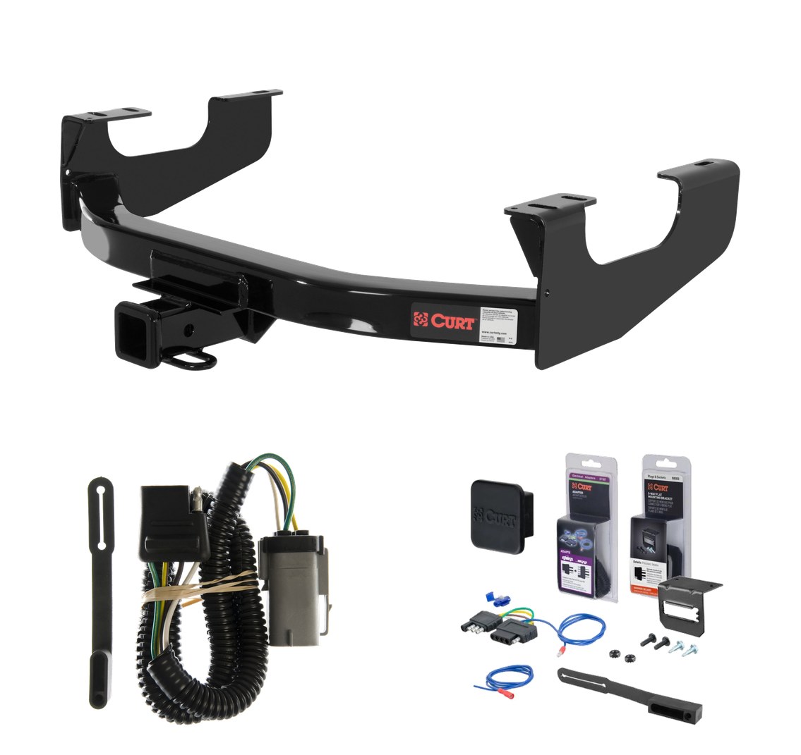2002 - 2004 Ford F-250 Super Duty Curt 2" Class 3 Trailer Tow Hitch + 5-Flat Wiring Kit Tow Boat/Utility Trailer with Surge Brakes 13355 thumbnail 0