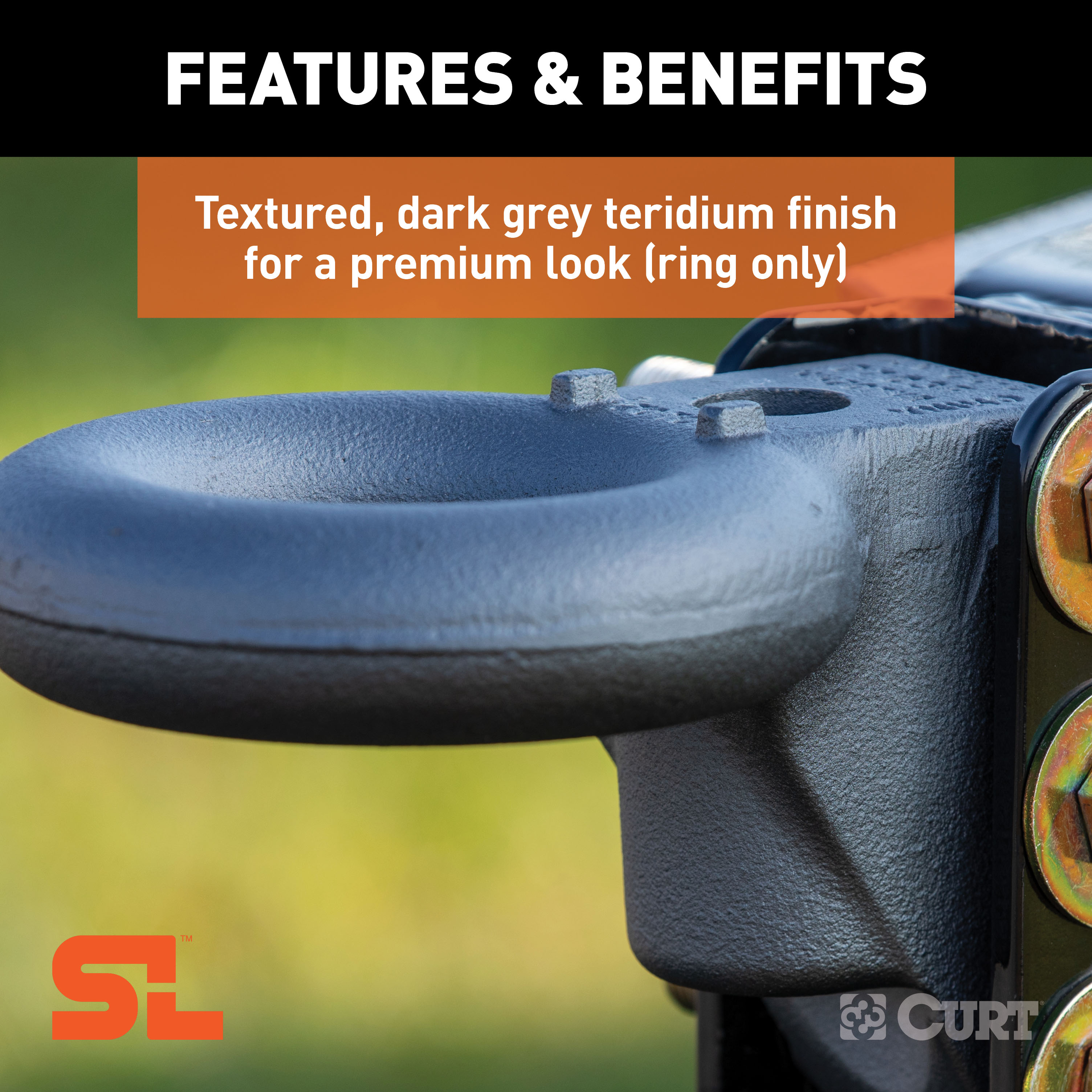 CURT SecureLatch Lunette Ring & Channel (40,000 lbs, 3" ID, 11-3/4" Channel Height) Trailer Hitch Pintle Hook Mount thumbnail 5