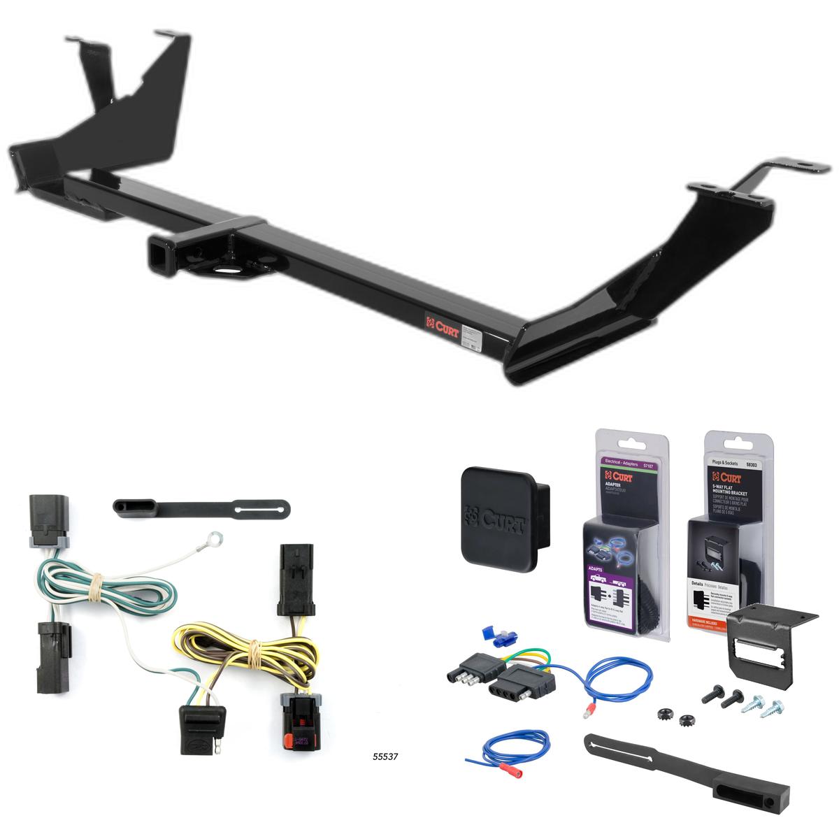 04 - 07 Chrysler Town & Country With Stow 'n Go Curt 1-1/4" Class 2 Trailer Tow Hitch + 5-Flat Wiring Kit Tow Boat/Utility Trailer with Surge Brakes 12289 thumbnail 0