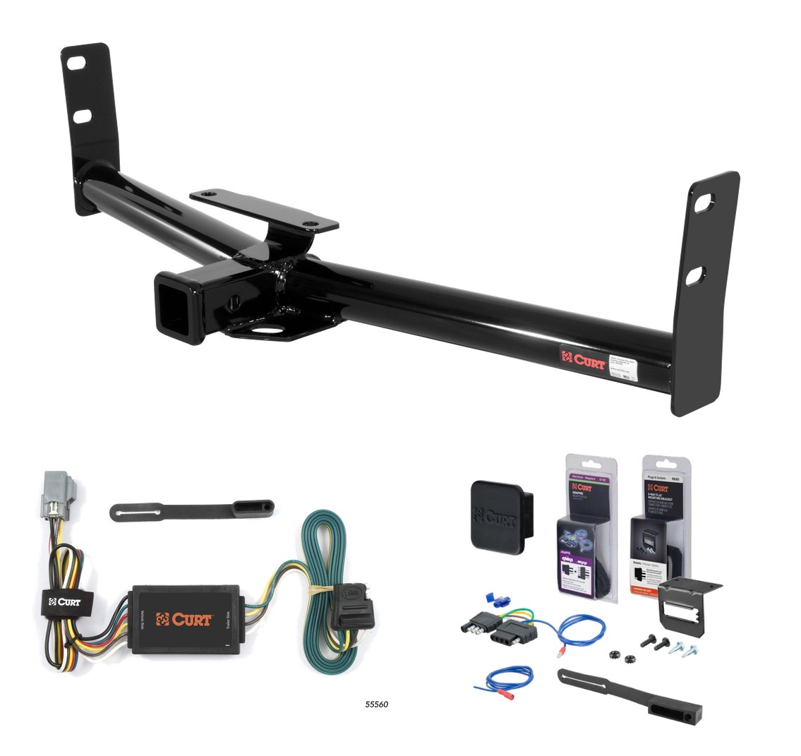 2006 Pontiac Torrent Curt 2" Class 3 Trailer Tow Hitch + 5-Flat Wiring Kit Tow Boat/Utility Trailer with Surge Brakes 13591 thumbnail 0