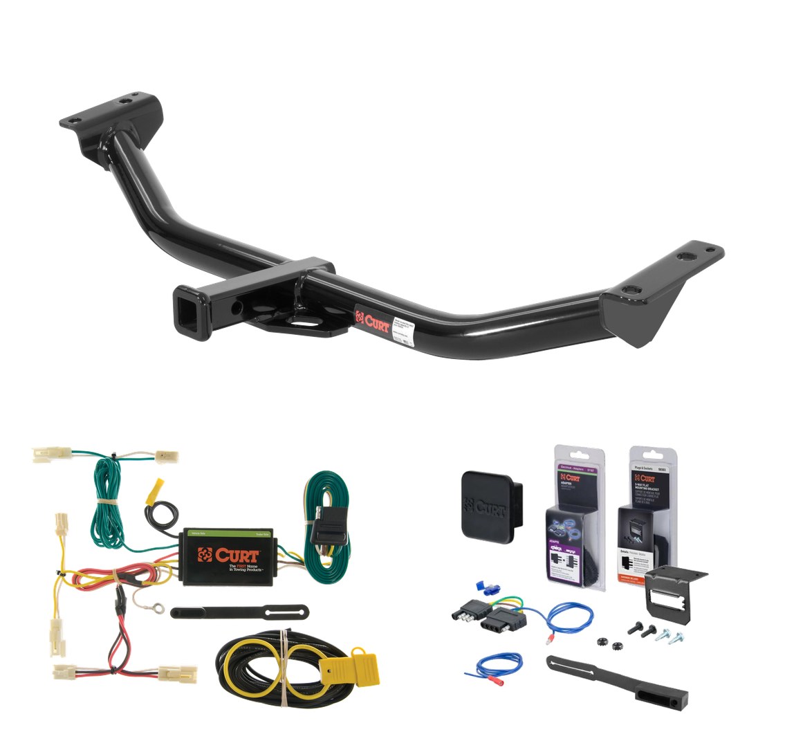 2003 - 2008 Pontiac Vibe Excluding GT Curt 1-1/4" Class 2 Trailer Tow Hitch + 5-Flat Wiring Kit Tow Boat/Utility Trailer with Surge Brakes 12234 thumbnail 1