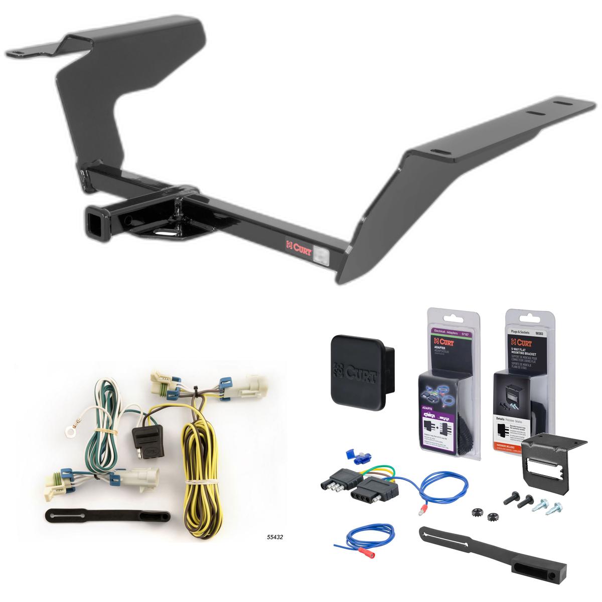 05 - 06 Pontiac Pursuit Coupe, GT Curt 1-1/4" Class 1 Trailer Tow Hitch + 5-Flat Wiring Kit Tow Boat/Utility Trailer with Surge Brakes 11447 thumbnail 0
