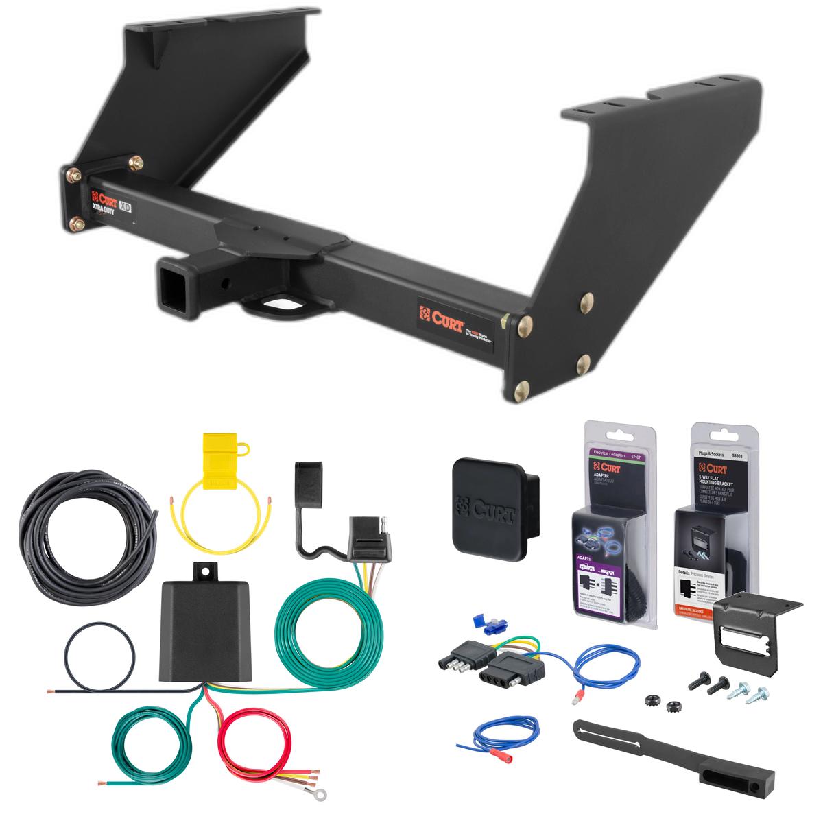 08 - 16 Ford F-350 Super Duty With 16" spare tire and 10" drop bumper Curt 2" Class 5 Trailer Tow Hitch + 5-Flat Wiring Kit Tow Boat/Utility Trailer with Surge Brakes 15316 thumbnail 0