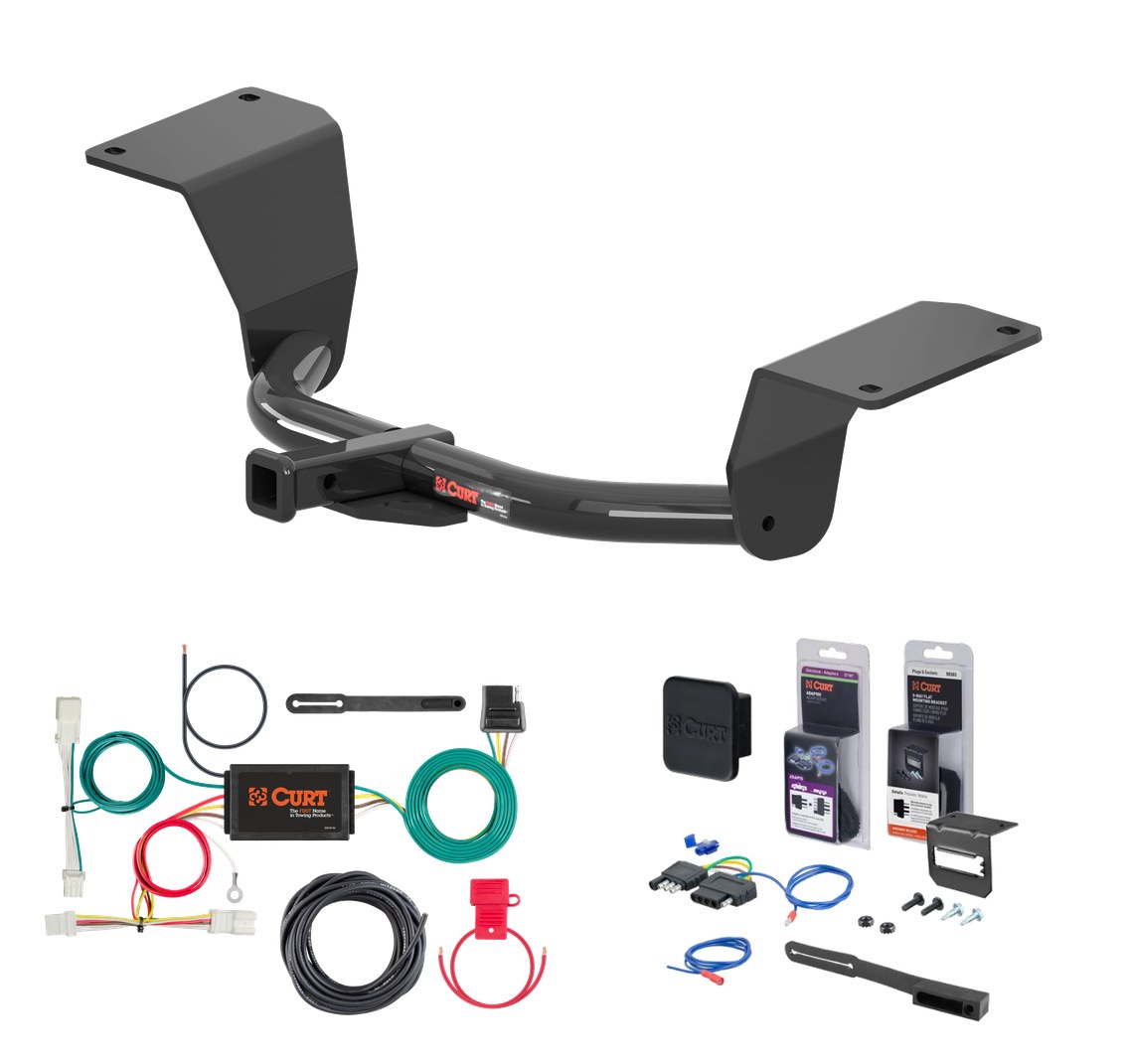 2016 - 2017 Honda Civic Coupe Curt 1-1/4" Class 1 Trailer Tow Hitch + 5-Flat Wiring Kit Tow Boat/Utility Trailer with Surge Brakes 11463 thumbnail 0