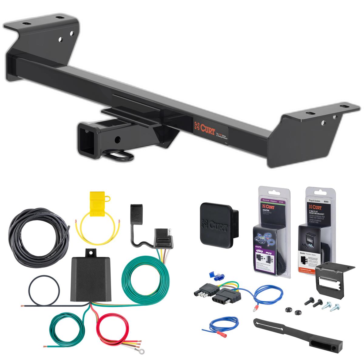 2022 Lexus RX350 Curt 2" Class 3 Trailer Tow Hitch + 5-Flat Wiring Kit Tow Boat/Utility Trailer with Surge Brakes 13515 thumbnail 0