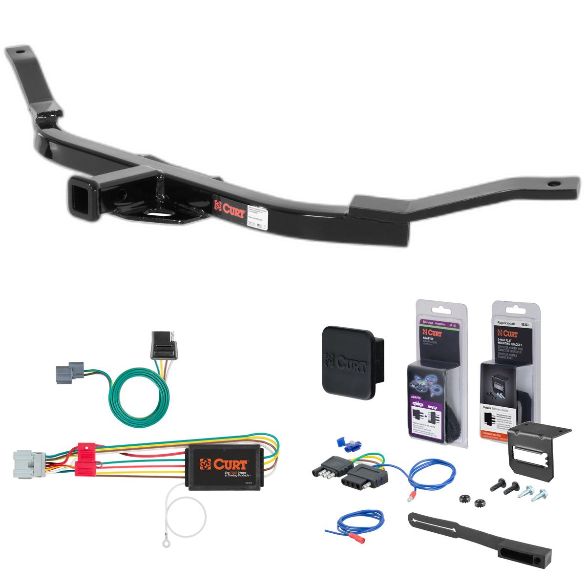 07 - 11 Honda Element Excluding SC Curt 1-1/4" Class 1 Trailer Tow Hitch + 5-Flat Wiring Kit Tow Boat/Utility Trailer with Surge Brakes 11700 thumbnail 0