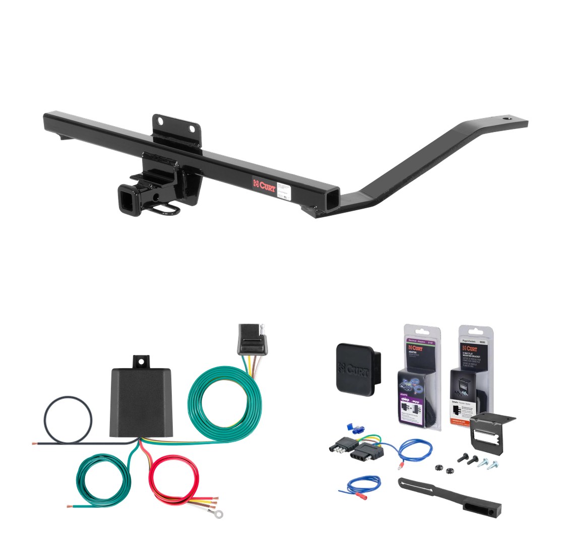 2003 - 2011 Saab 9-3 Convertible, single exhaust Curt 1-1/4" Class 1 Trailer Tow Hitch + 5-Flat Wiring Kit Tow Boat/Utility Trailer with Surge Brakes 11326 thumbnail 0