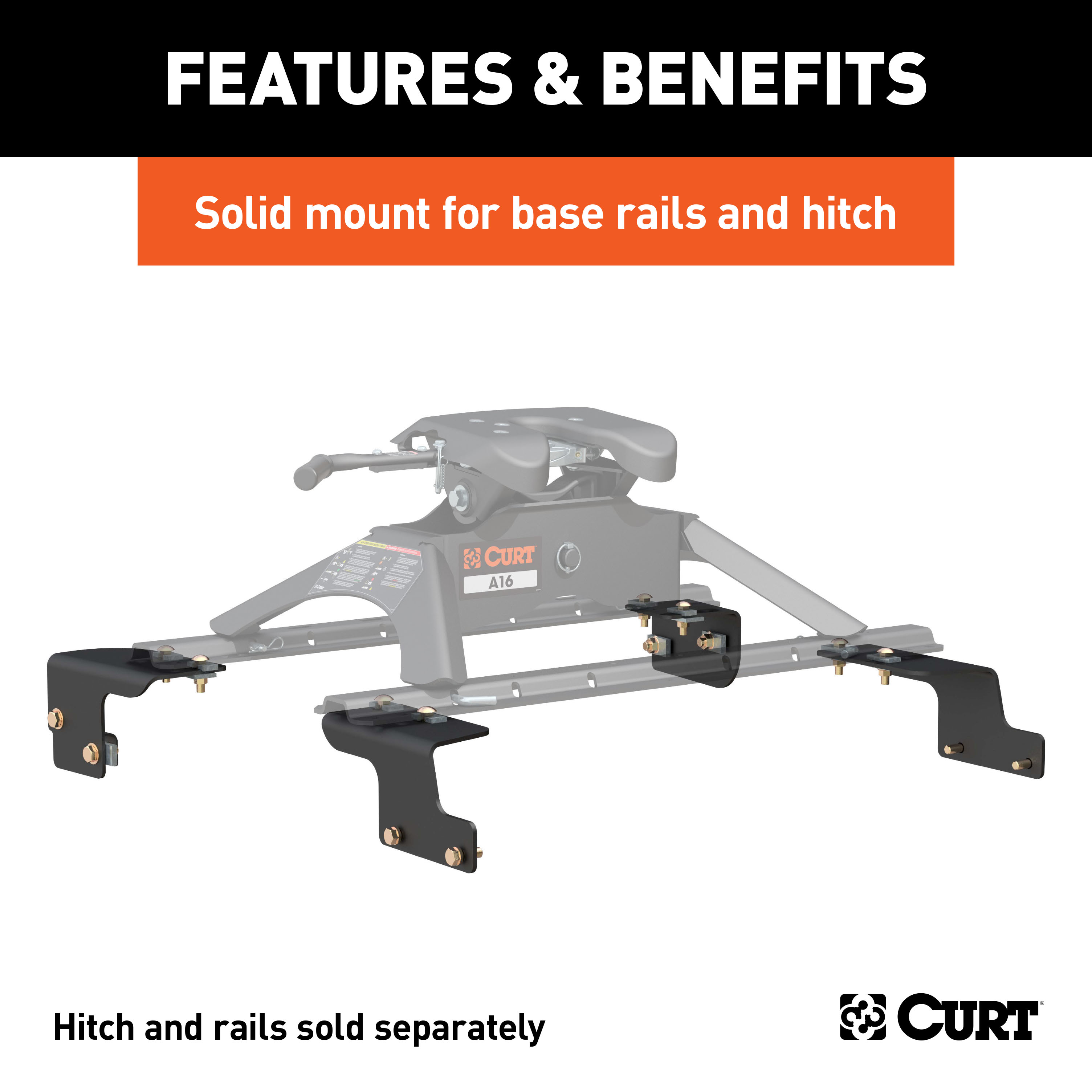 CURT Custom 5th Wheel Brackets, Select Toyota Tundra, 6.5' Bed (No Extended Crew Cab) Fifth Wheel Trailer Hitch Bracket thumbnail 1