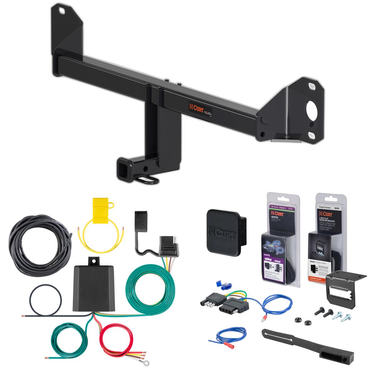 17 - 23 BMW 540i xDrive Curt 1-1/4" Class 1 Trailer Tow Hitch + 5-Flat Wiring Kit Tow Boat/Utility Trailer with Surge Brakes 11478 thumbnail 0