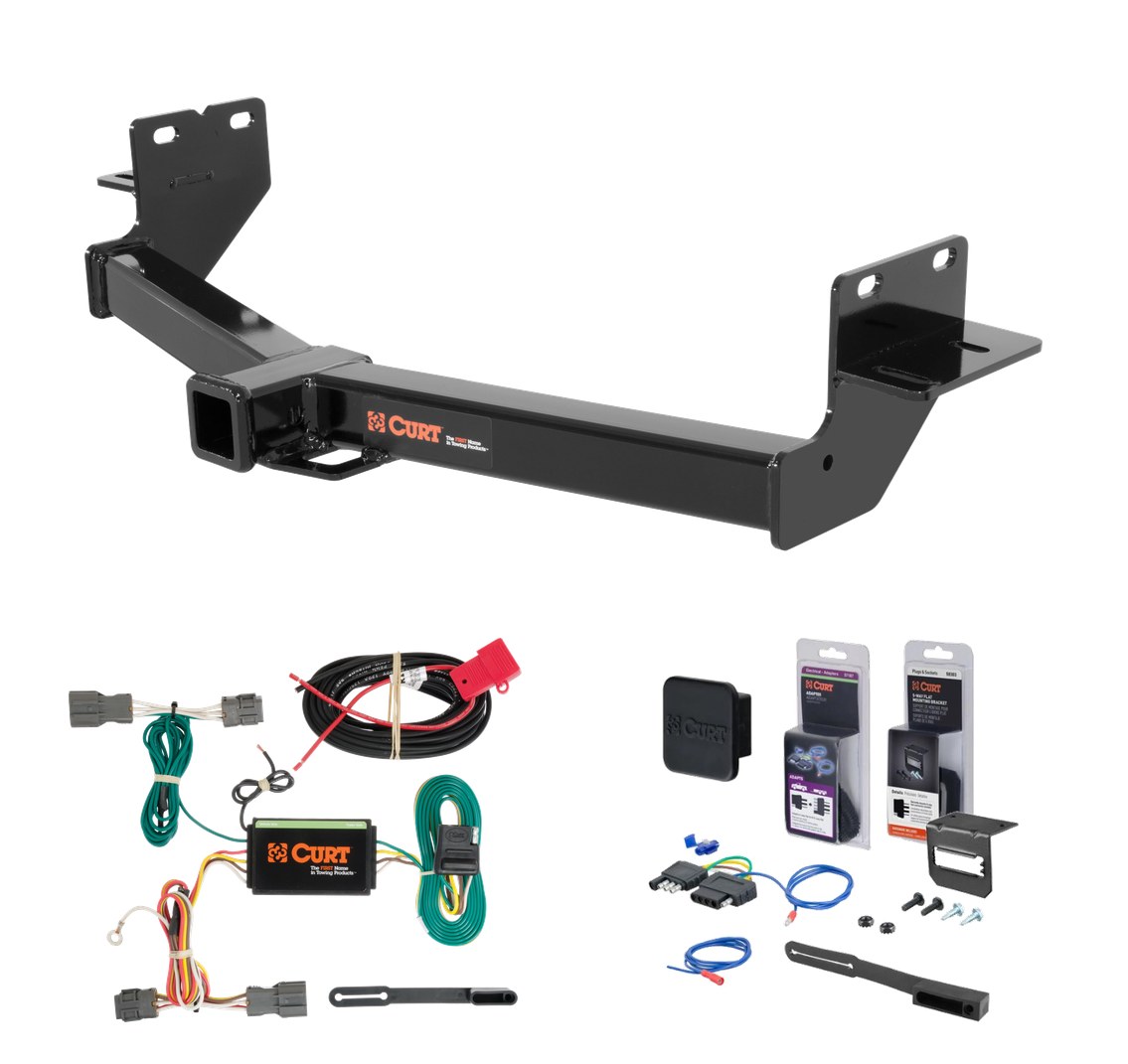 2013 - 2018 Hyundai Santa Fe Curt 2" Class 3 Trailer Tow Hitch + 5-Flat Wiring Kit Tow Boat/Utility Trailer with Surge Brakes 13153-3 thumbnail 0