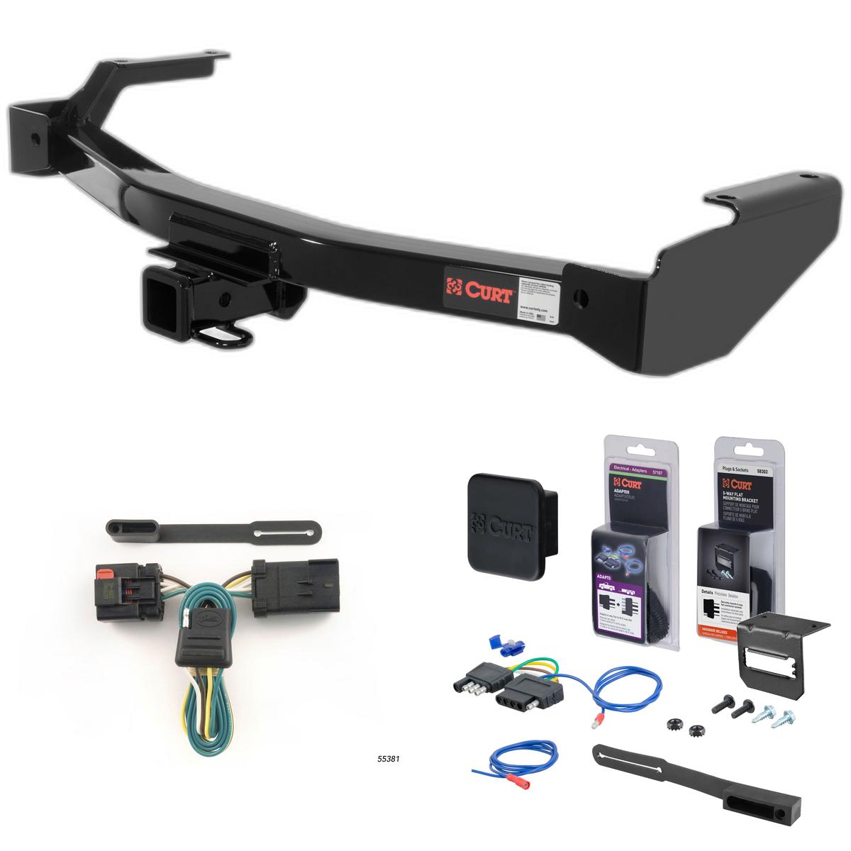 01 - 03 Dodge Van (full size) With factory step bumper Curt 2" Class 3 Trailer Tow Hitch + 5-Flat Wiring Kit Tow Boat/Utility Trailer with Surge Brakes 13590 thumbnail 0