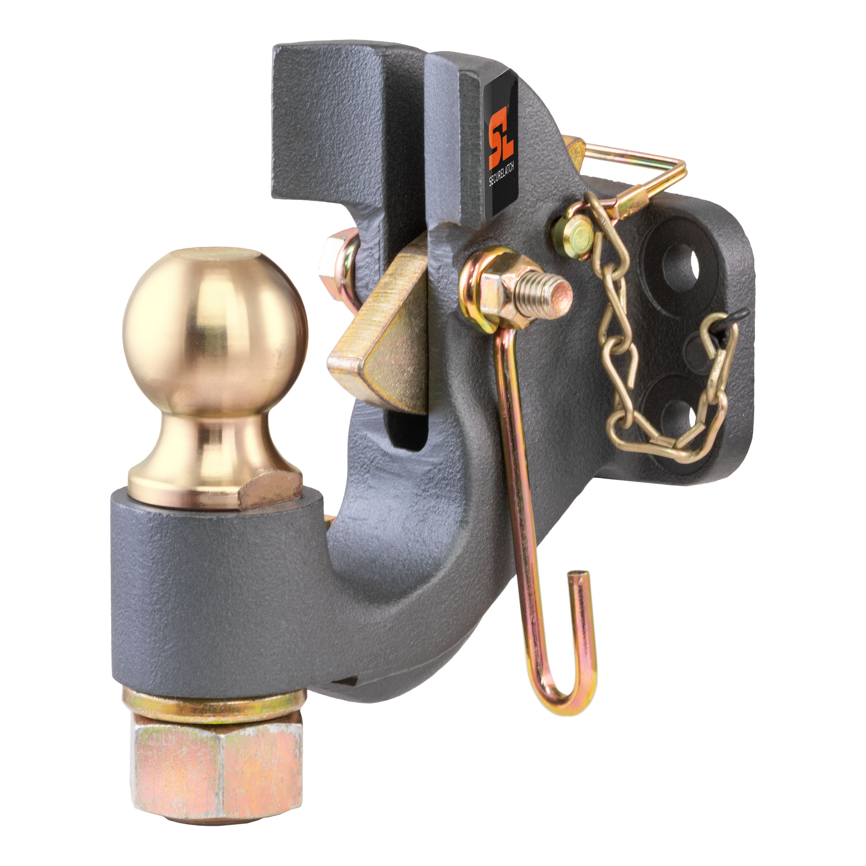 CURT SecureLatch Ball & Pintle Hitch (2" Ball, 20,000 lbs.) Trailer Hitch Pintle Hook Mount thumbnail 0