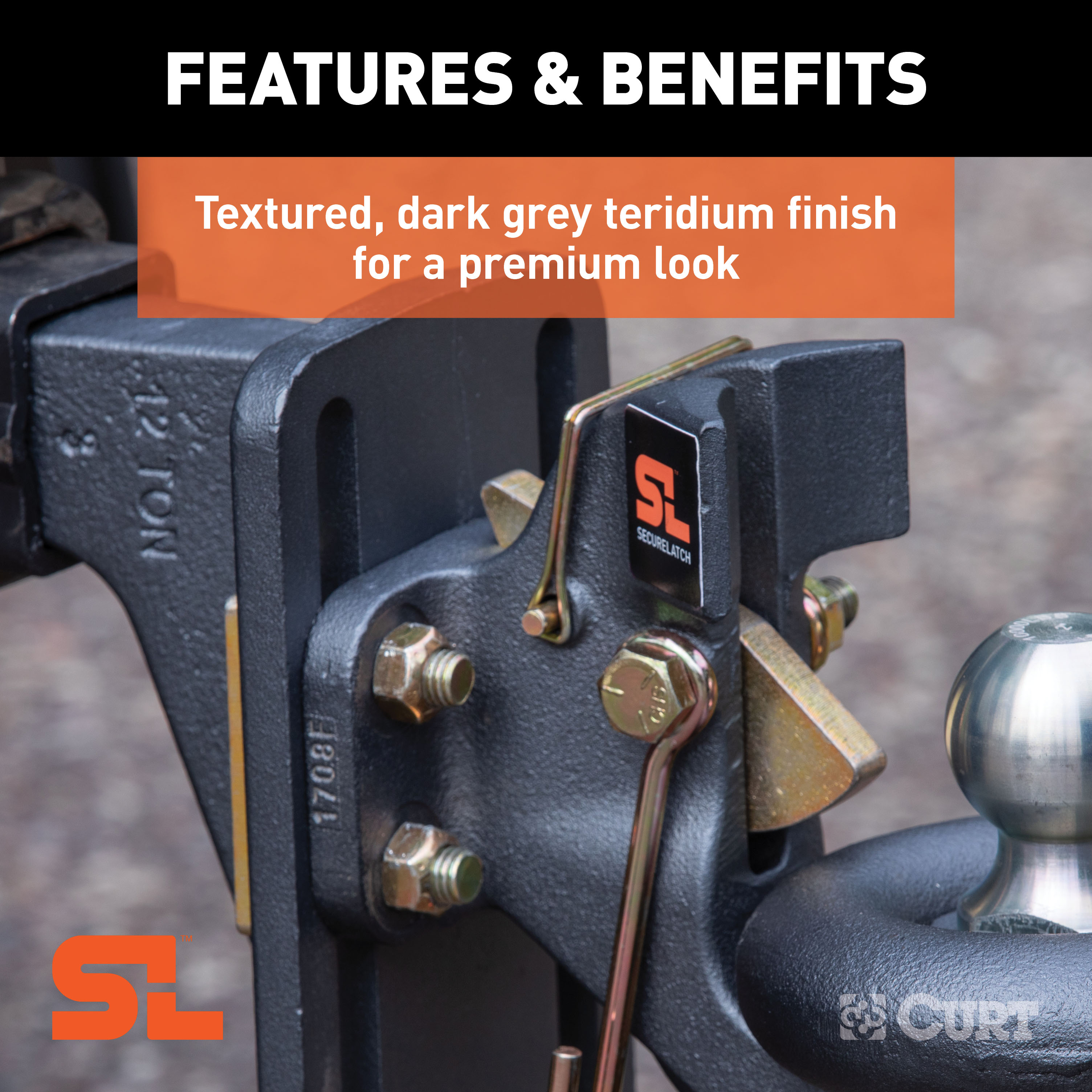 CURT SecureLatch Ball & Pintle Hitch (2" Ball, 20,000 lbs.) Trailer Hitch Pintle Hook Mount thumbnail 6