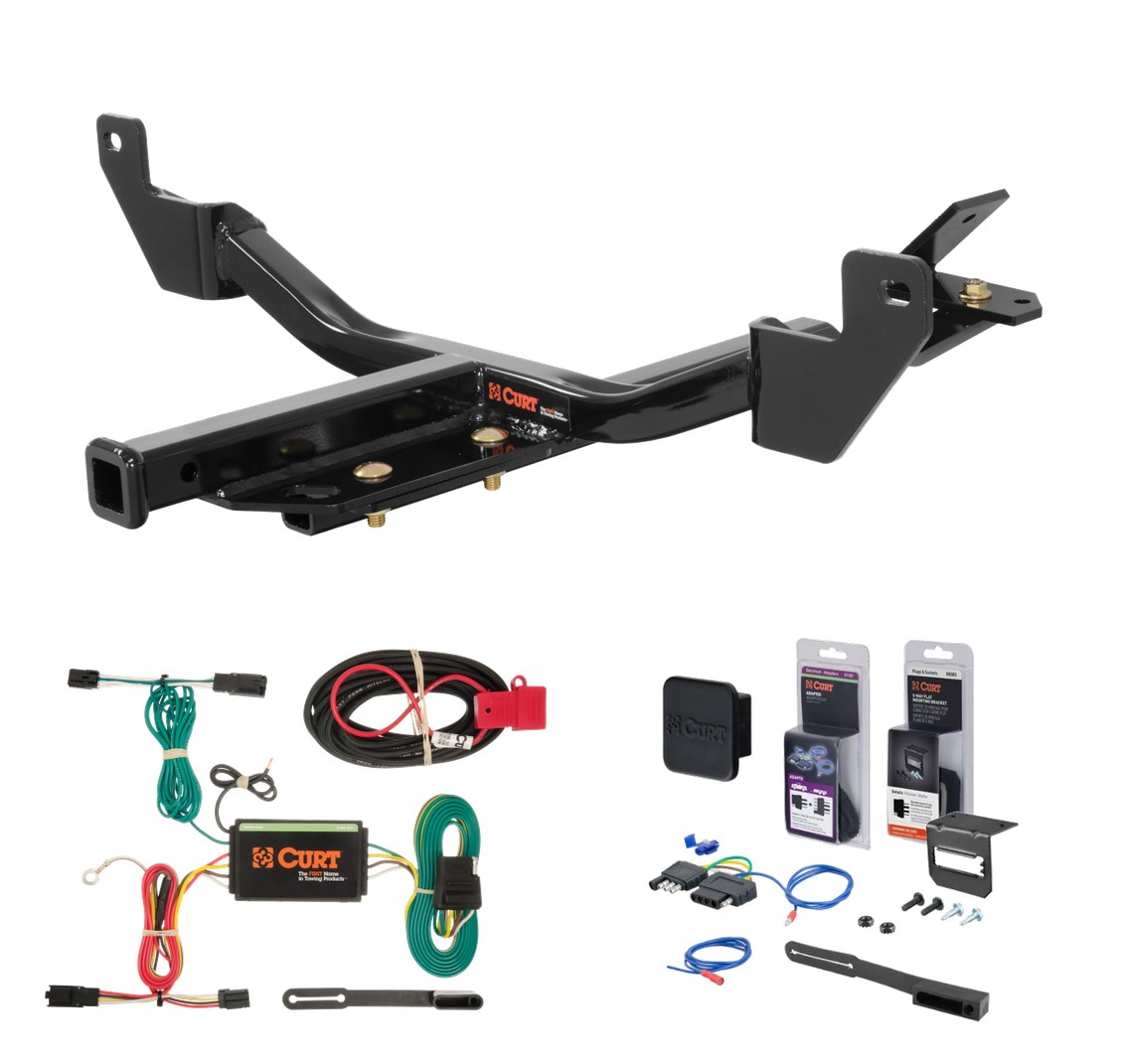 2016 Chevrolet Malibu Limited Excluding LTZ Curt 1-1/4" Class 2 Trailer Tow Hitch + 5-Flat Wiring Kit Tow Boat/Utility Trailer with Surge Brakes 12115 thumbnail 0