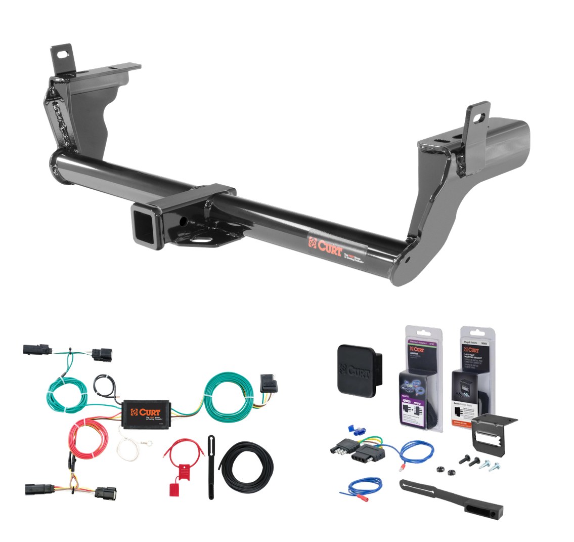 2015 - 2018 Ford Edge Curt 2" Class 3 Trailer Tow Hitch + 5-Flat Wiring Kit Tow Boat/Utility Trailer with Surge Brakes 13234 thumbnail 0