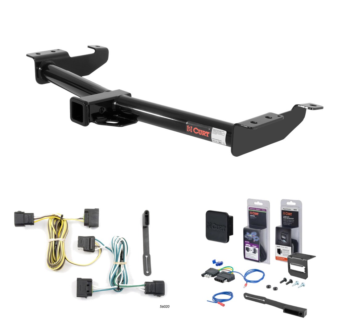 2004 - 2014 Ford E-350 Super Duty Curt 2" Class 3 Trailer Tow Hitch + 5-Flat Wiring Kit Tow Boat/Utility Trailer with Surge Brakes 13055 thumbnail 0