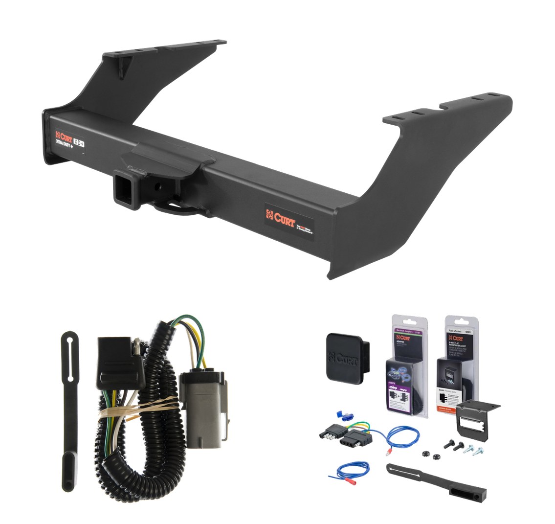 2002 - 2004 Ford F-250 Super Duty Curt 2" Class 5 Trailer Tow Hitch + 5-Flat Wiring Kit Tow Boat/Utility Trailer with Surge Brakes 15410 thumbnail 0