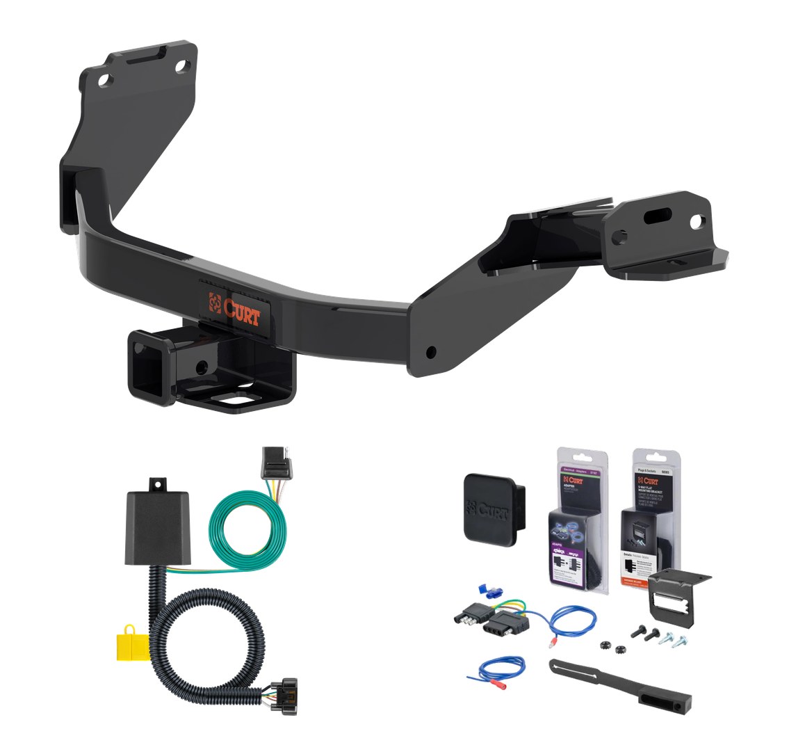 2021 - 2023 Hyundai Santa Fe Curt 2" Class 3 Trailer Tow Hitch + 5-Flat Wiring Kit Tow Boat/Utility Trailer with Surge Brakes 13609 thumbnail 0
