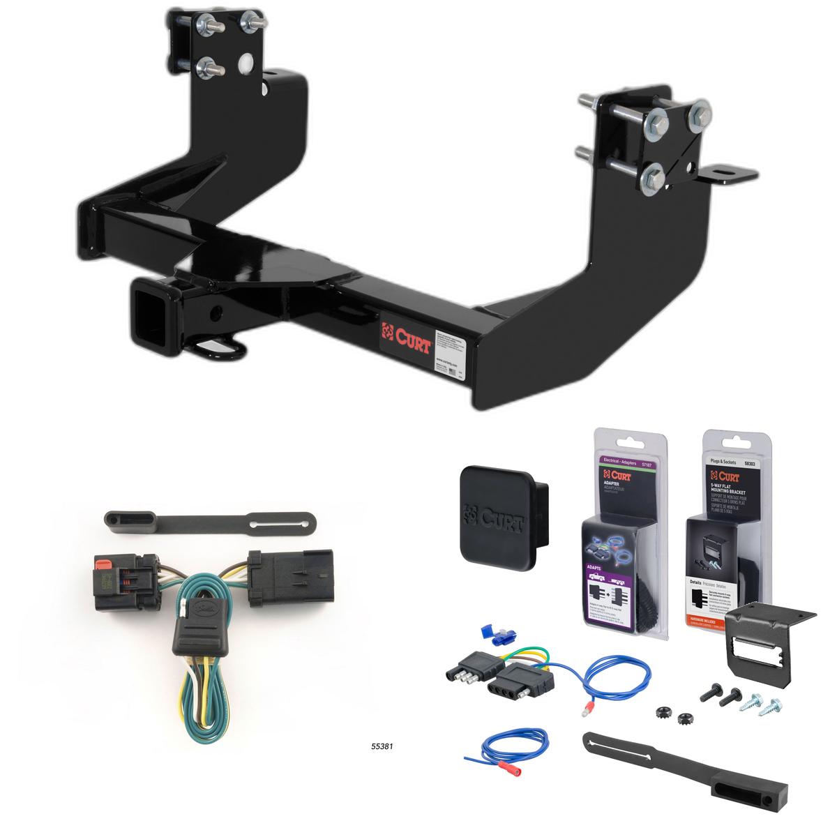 03 - 06 Dodge Sprinter 3500 140" WB with dual rear wheels Curt 2" Class 3 Trailer Tow Hitch + 5-Flat Wiring Kit Tow Boat/Utility Trailer with Surge Brakes 13265 thumbnail 0