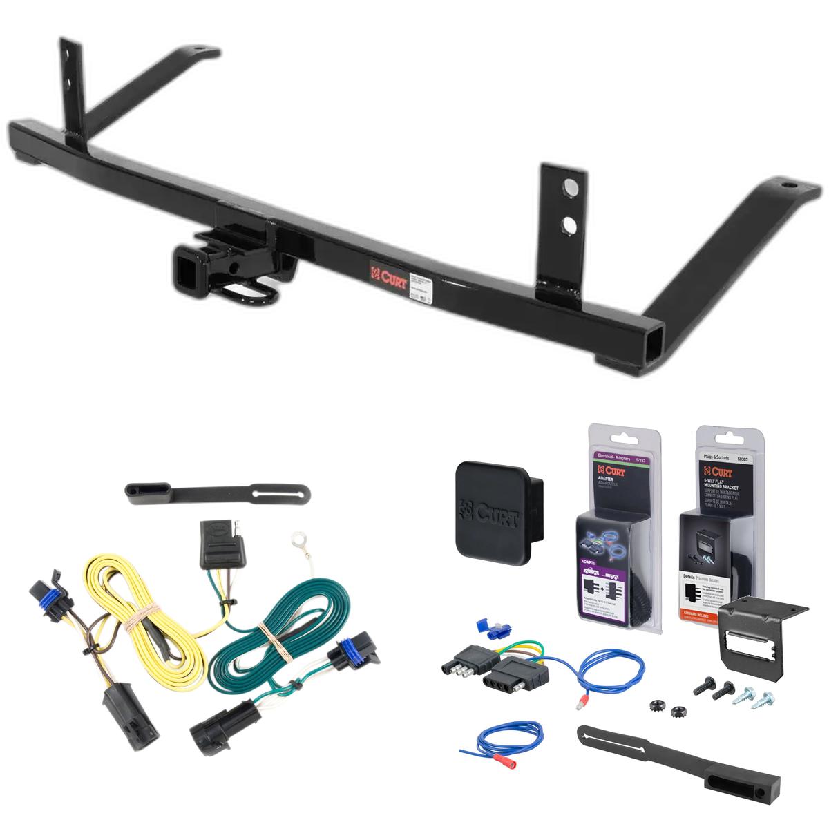 04 - 07 Chevrolet Malibu Hatchback w/o LED Tailights, excluding Maxx SS Curt 1-1/4" Class 2 Trailer Tow Hitch + 5-Flat Wiring Kit Tow Boat/Utility Trailer with Surge Brakes 12280 thumbnail 0