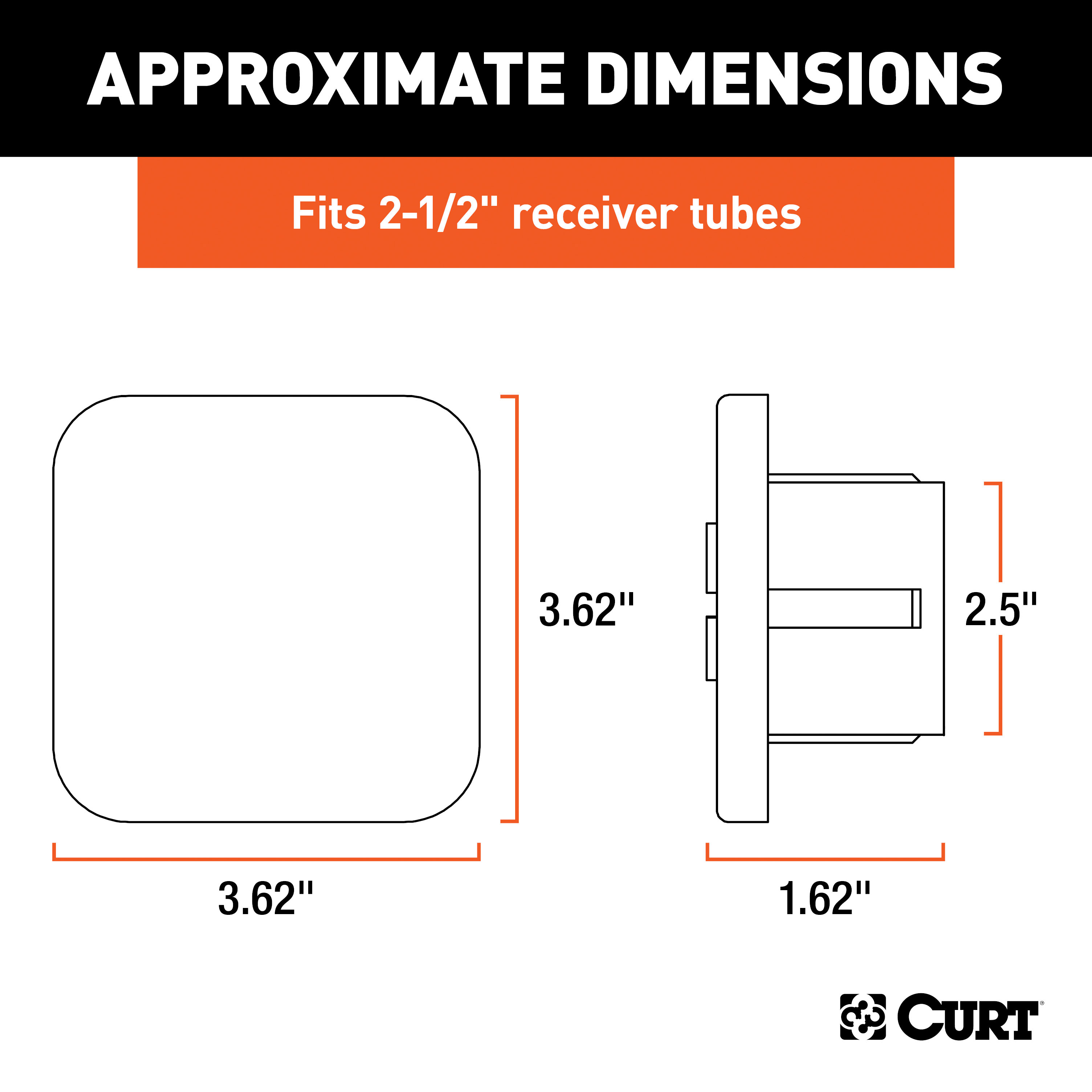 CURT 2-1/2" Rubber Hitch Tube Cover (Packaged) Trailer Hitch Cover thumbnail 2